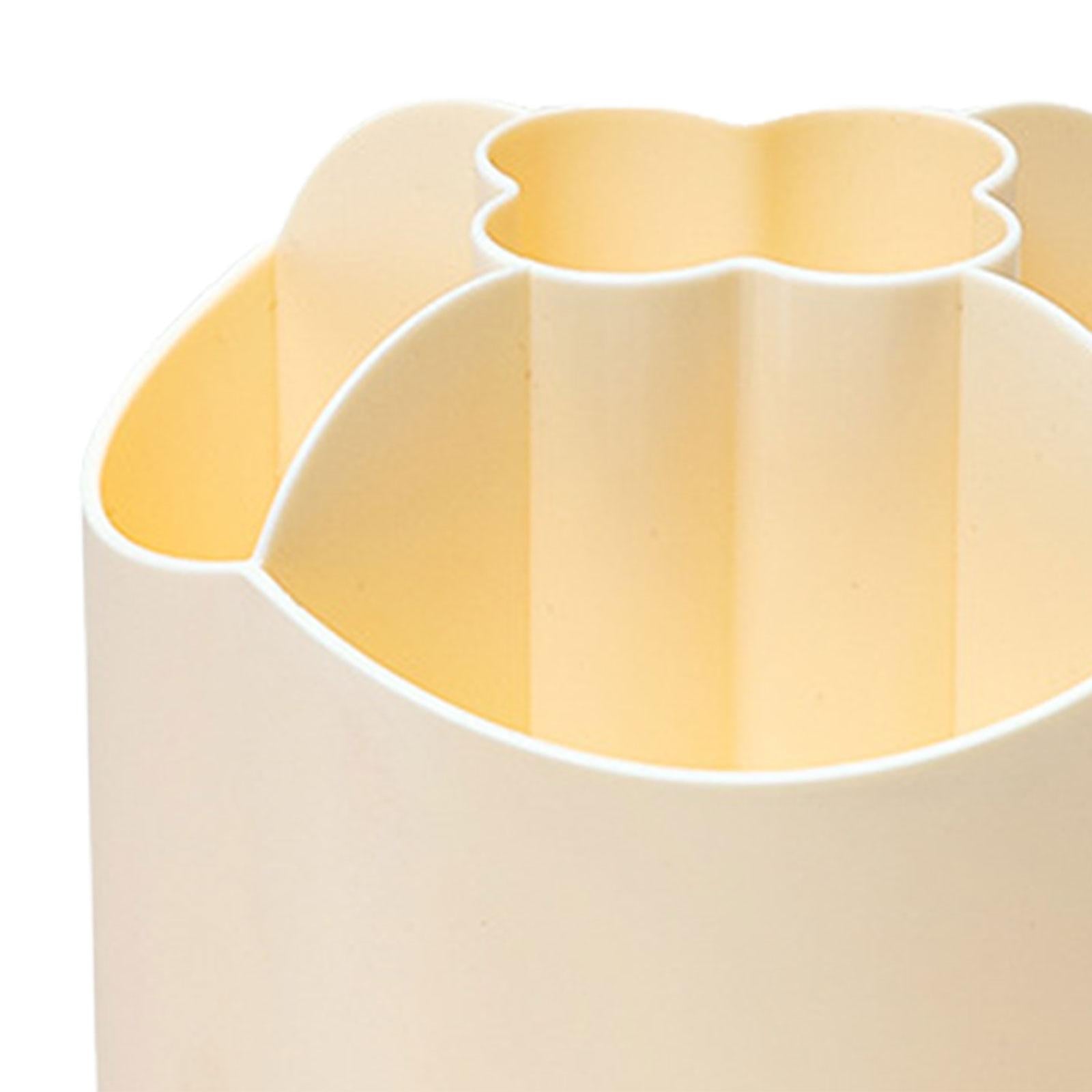 360 Degree Rotation Pen Holder Storage Box for Art Supply Desktop Stationery Yellow