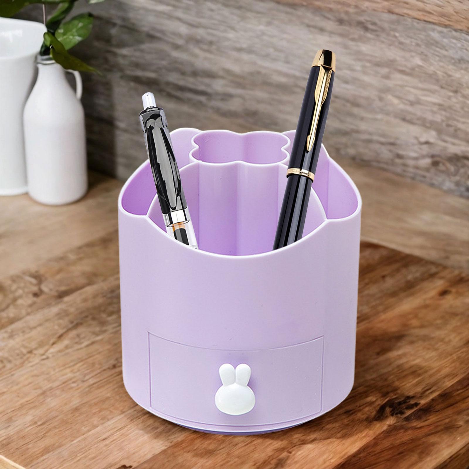 360 Degree Rotation Pen Holder Storage Box for Art Supply Desktop Stationery Violets