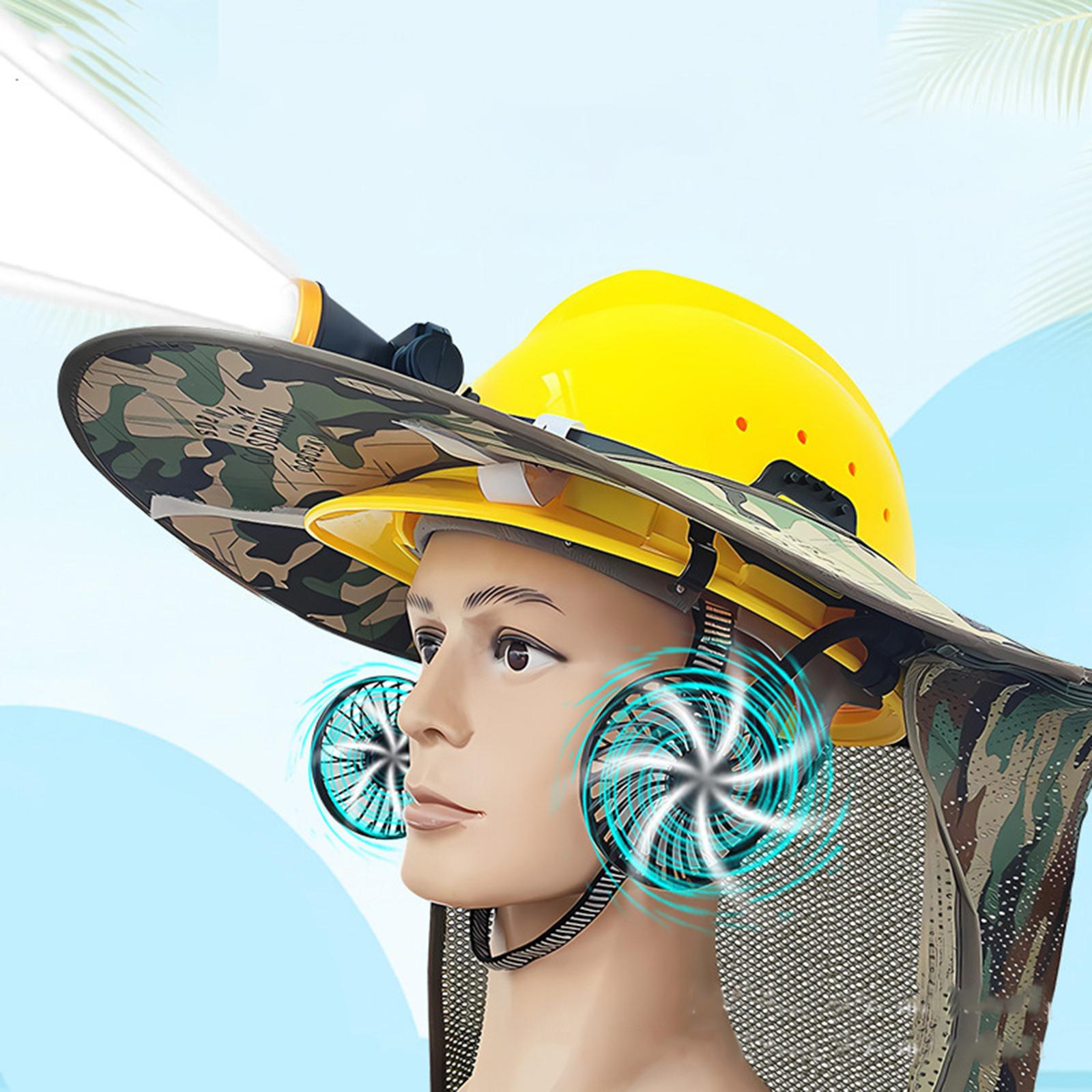 Hard Hat Fan Included Sun Protection Flap External Fan Safety Hat Fan