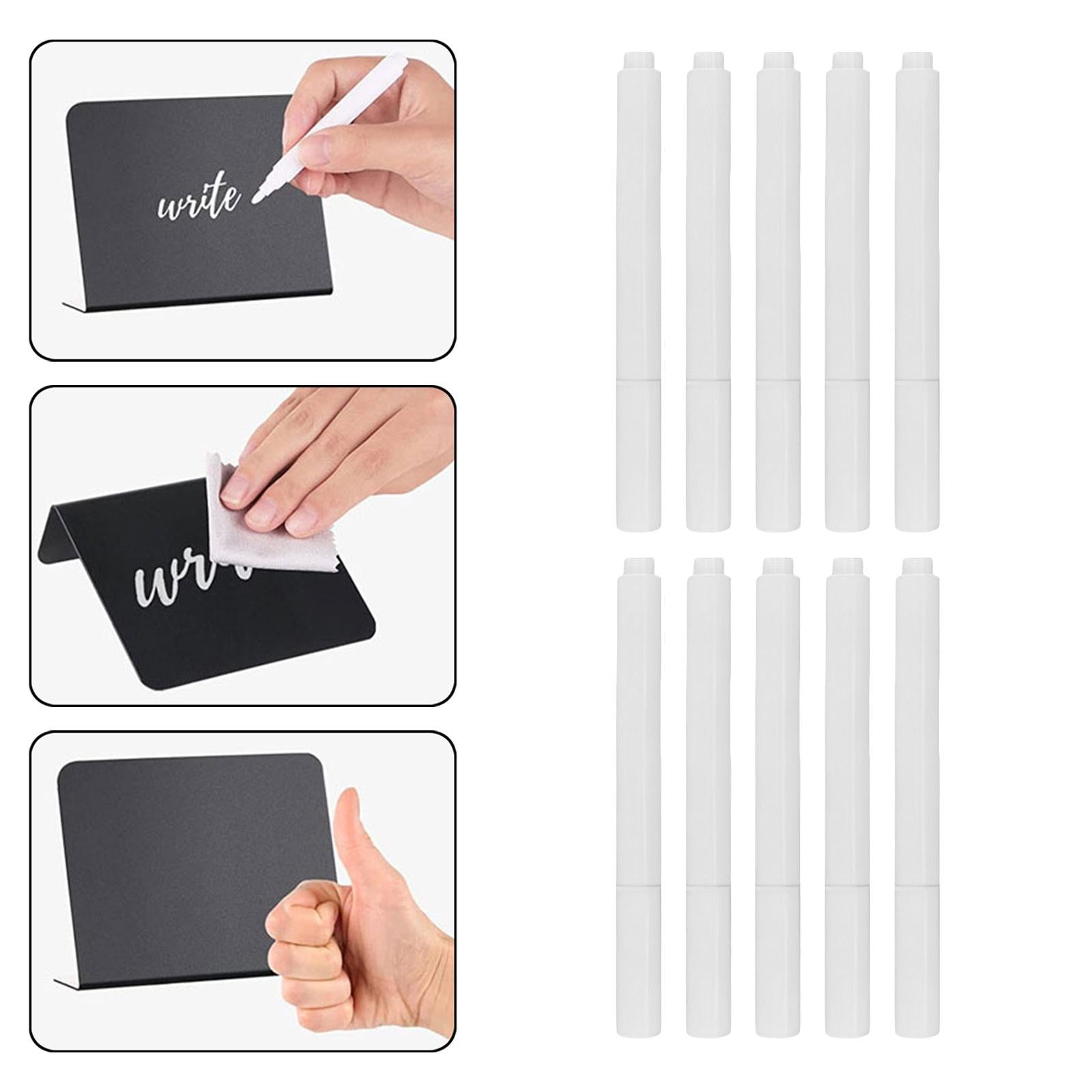 10 Pieces White Chalk Markers Chalkboard Marker for Signs Windows Blackboard