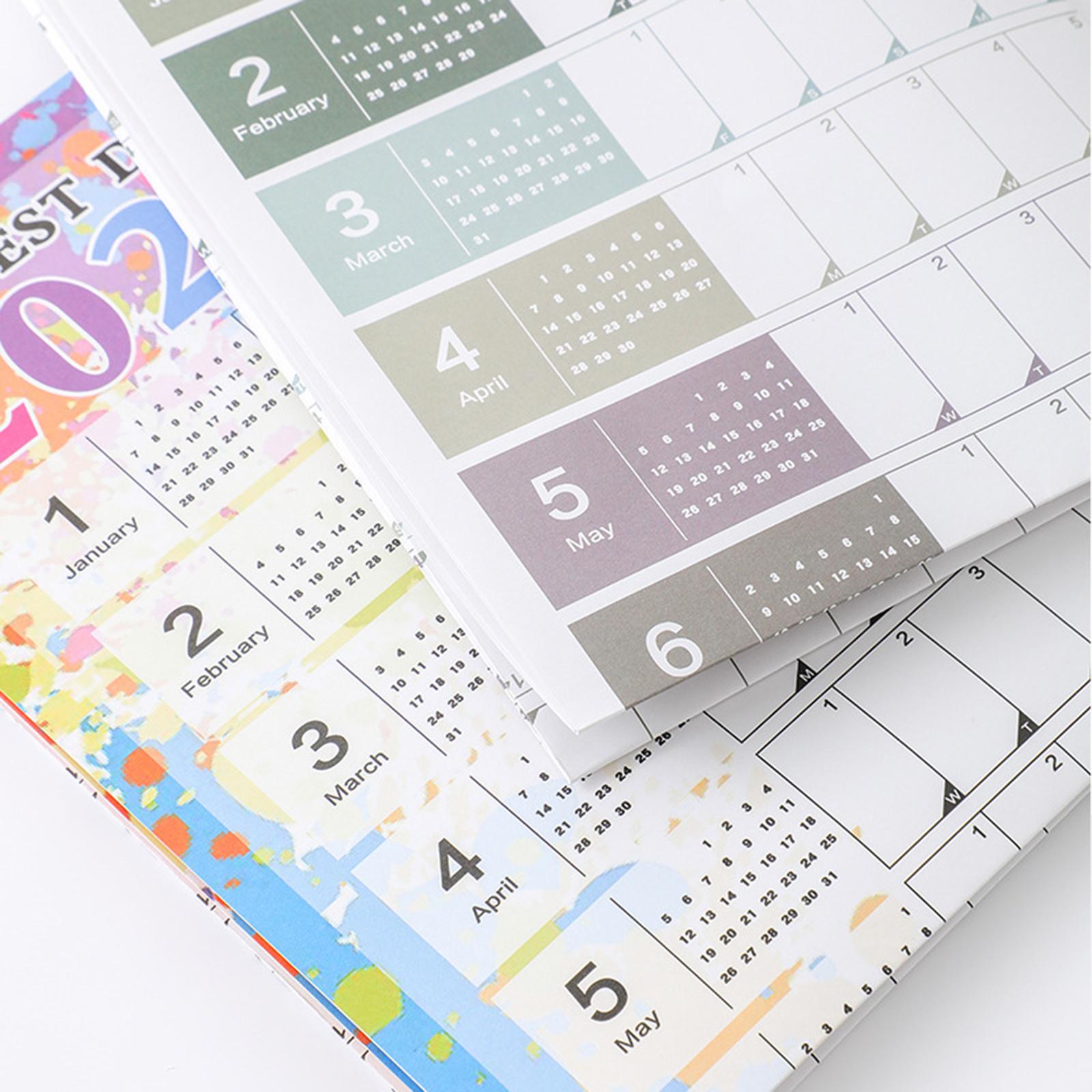 Wall Hanging Calendar 2024 Yearly Calendar Planner for Classroom House Tasks Style A