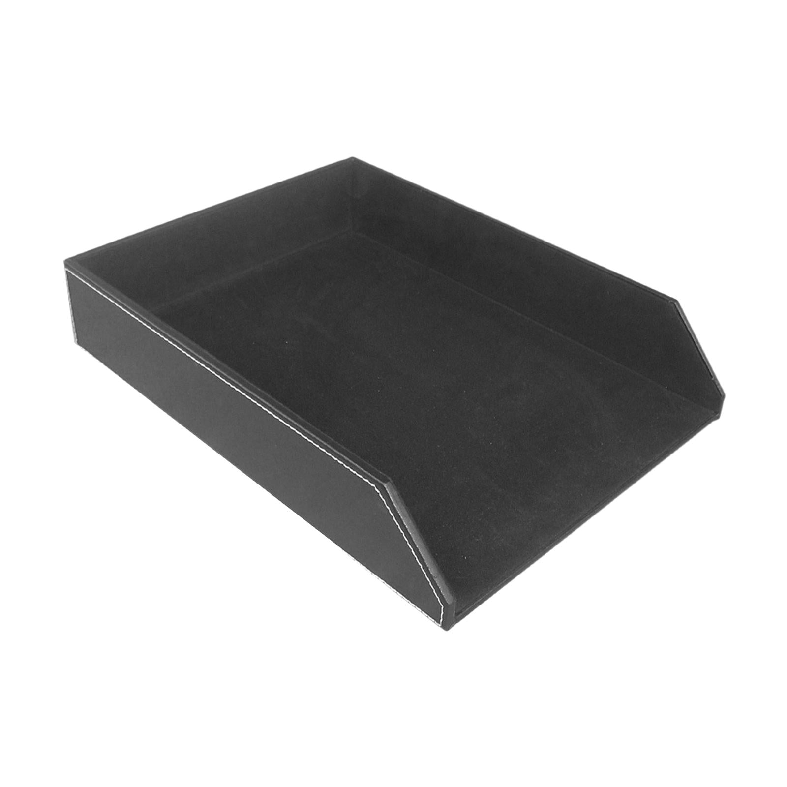 Single Tier File Holder Multifunctional PU Paper Letter Tray for Office Home A
