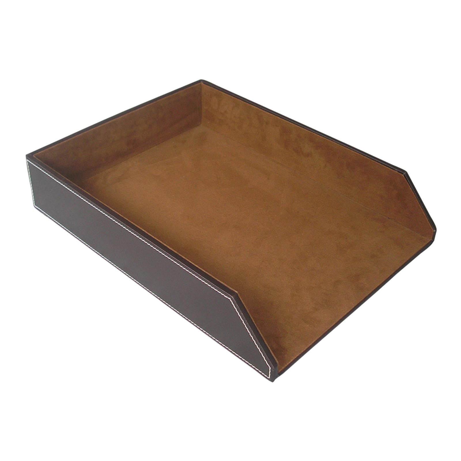 Single Tier File Holder Multifunctional PU Paper Letter Tray for Office Home B