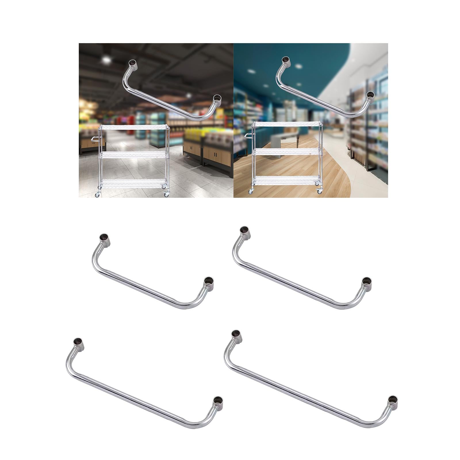 Shelf Handle Easily Install Push Handle for Mobile Wire Shelving Unit 35cm