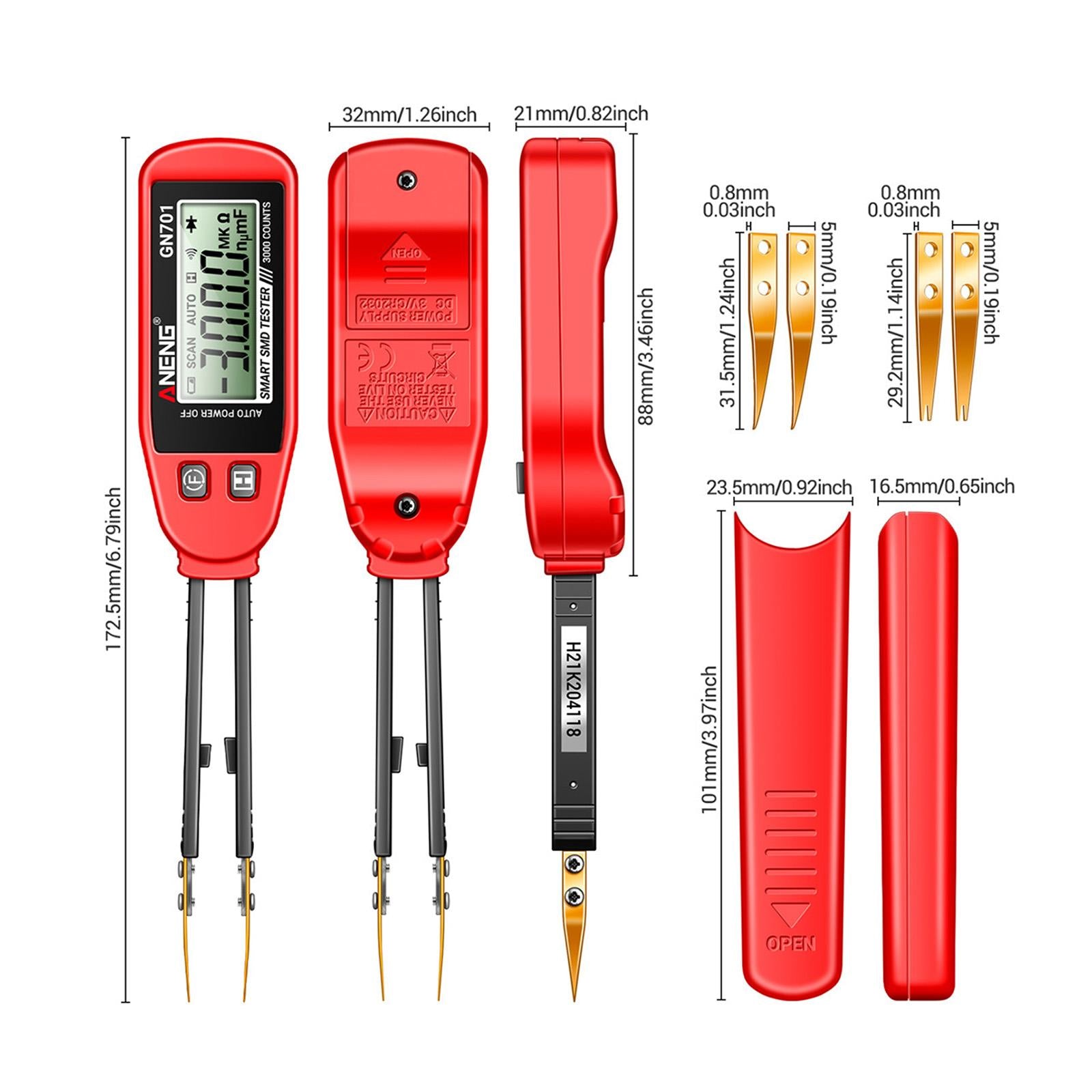 Digital SMD Tester 3000 Counts Portable Diode Resistor Capacitor Tester