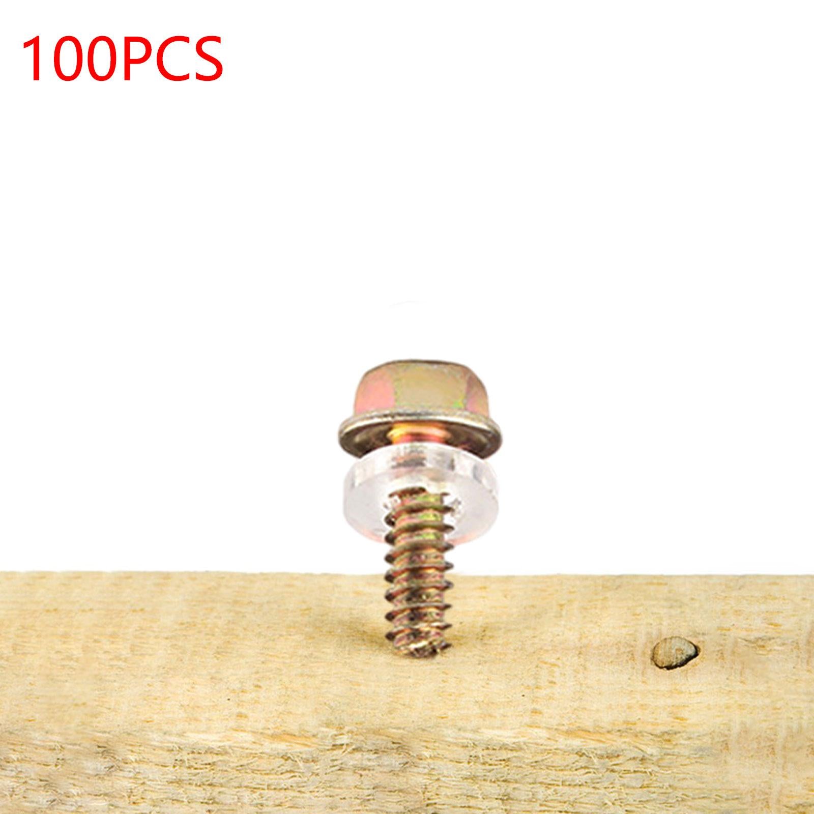 100 Pieces Hex Washer Head Self Drilling Screws Assembly Self Tapping Screws 4.8x25mm