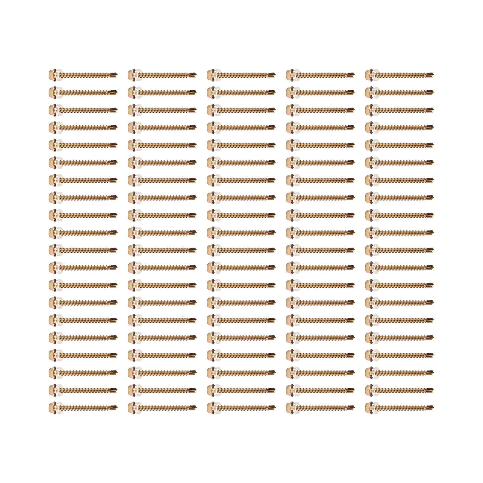 100 Pieces Hex Washer Head Self Drilling Screws Assembly Self Tapping Screws 4.8x60mm