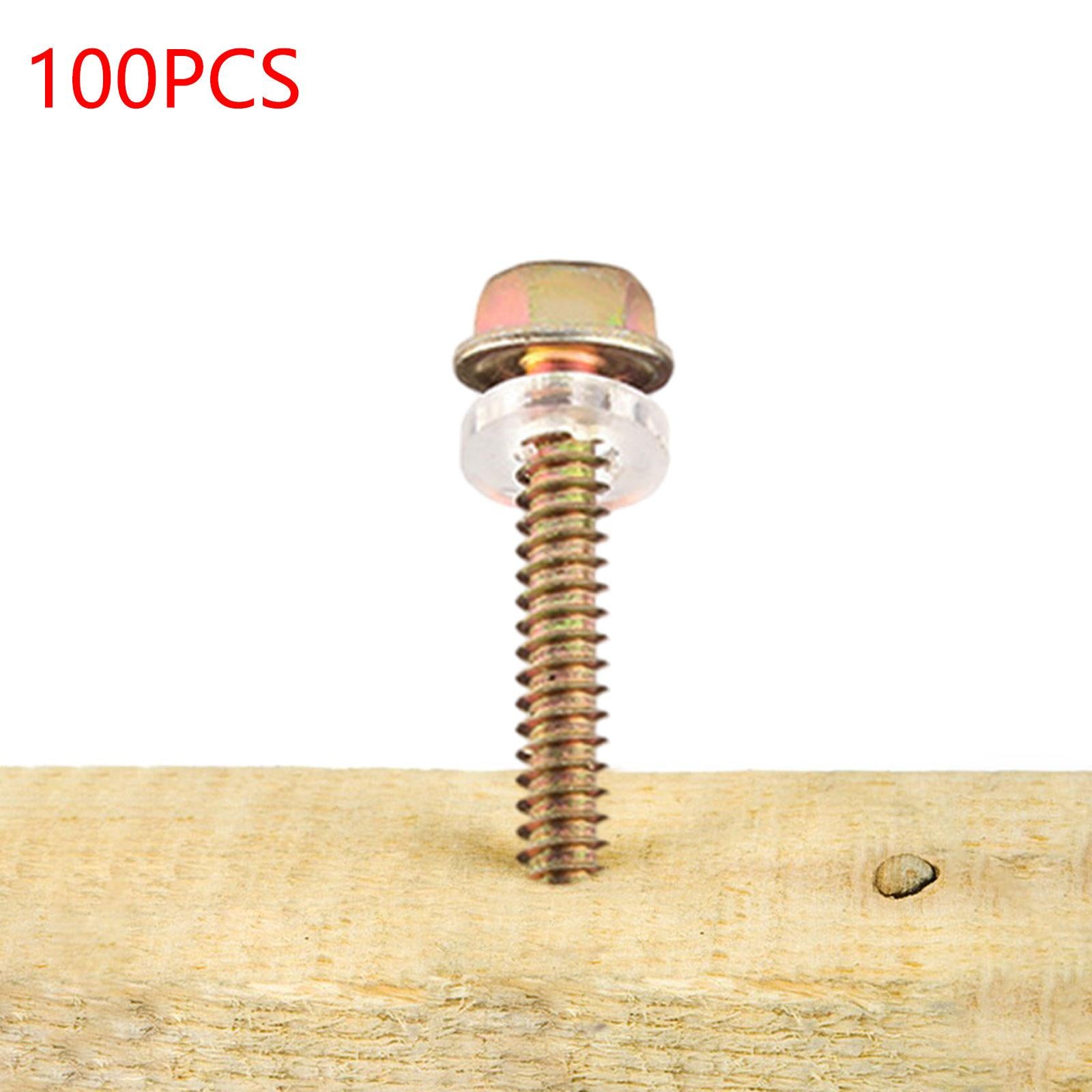 100 Pieces Hex Washer Head Self Drilling Screws Assembly Self Tapping Screws 5.5x45mm