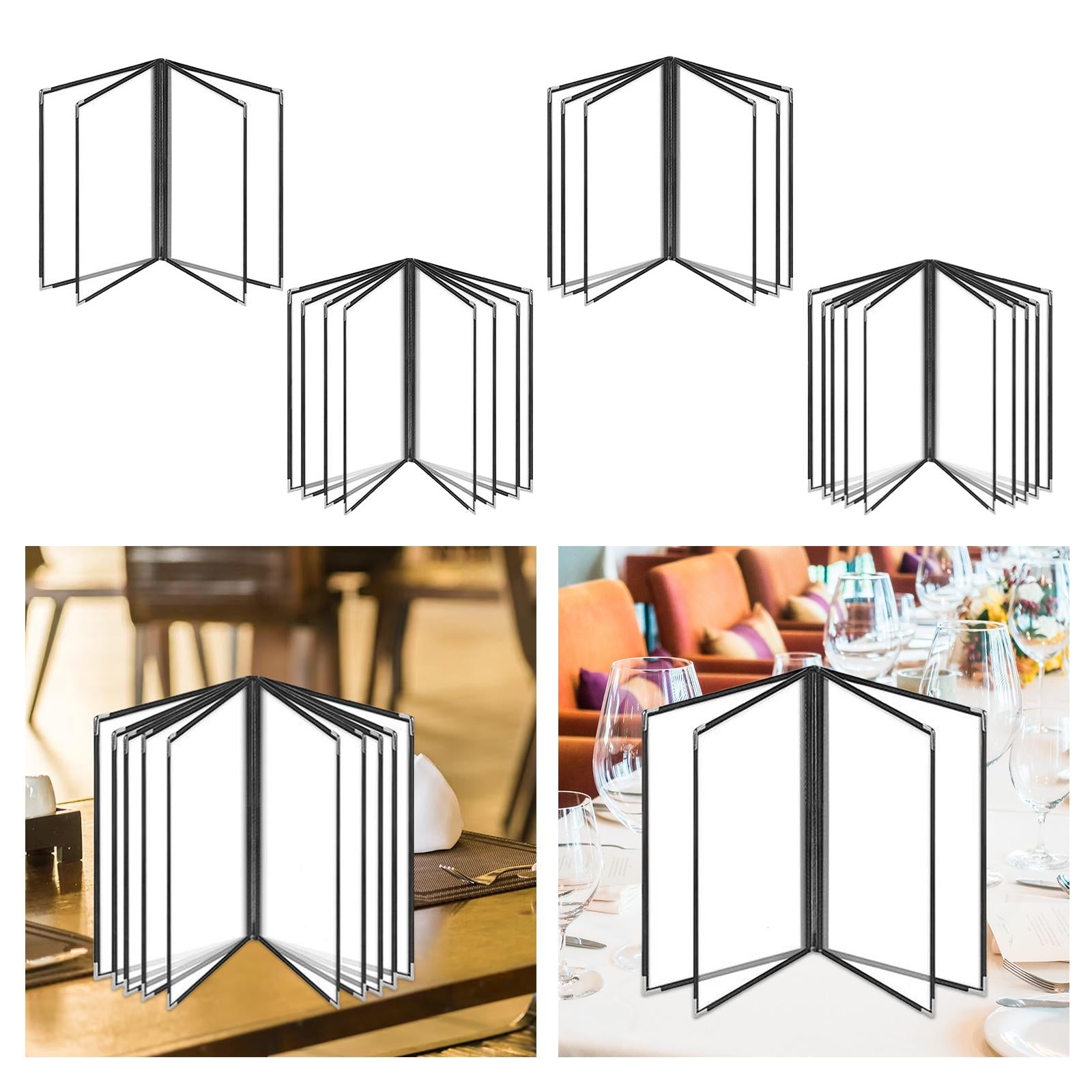 Menu Holder Metal Corners Menu Covers Holder for Cafe Hotel Restaurant 4 Page 8 View