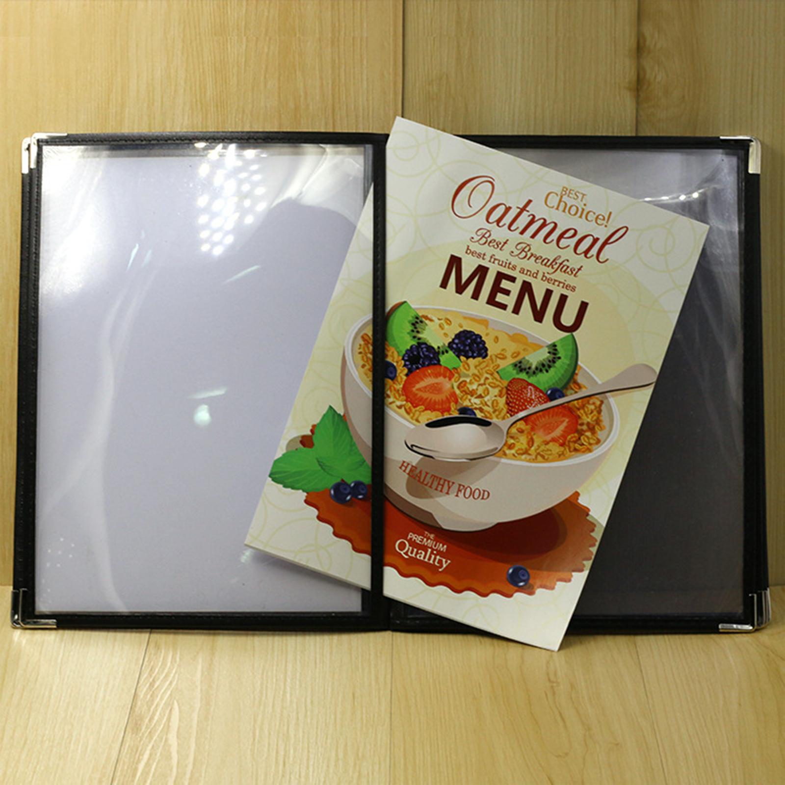 Menu Holder Metal Corners Menu Covers Holder for Cafe Hotel Restaurant 4 Page 8 View