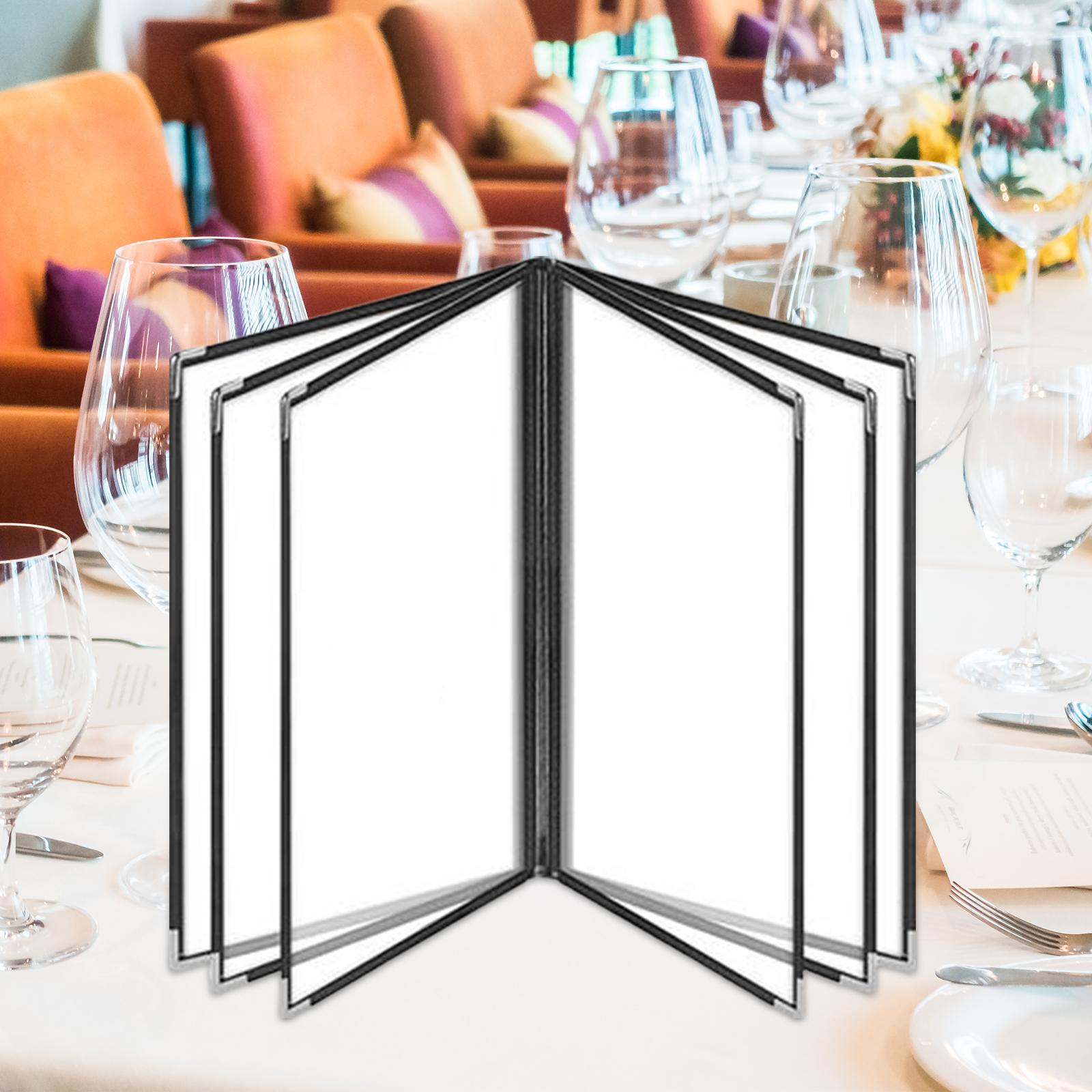 Menu Holder Metal Corners Menu Covers Holder for Cafe Hotel Restaurant 6 Page 12 View