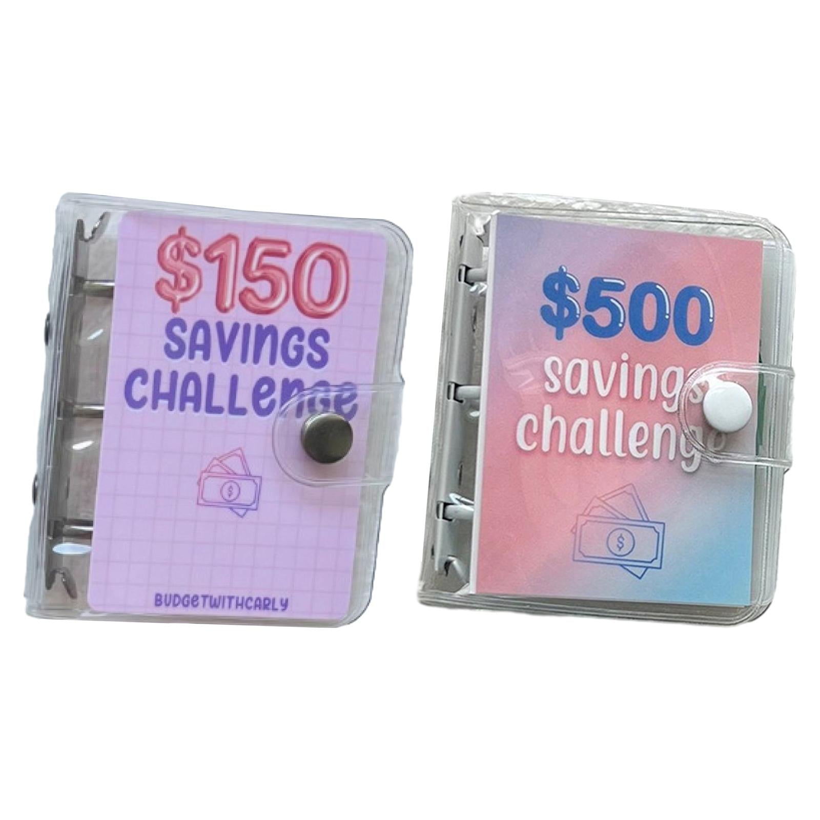 Clear Round Ring Binder Budgeting Planner 10x9cm Durable with Cash Envelopes 150