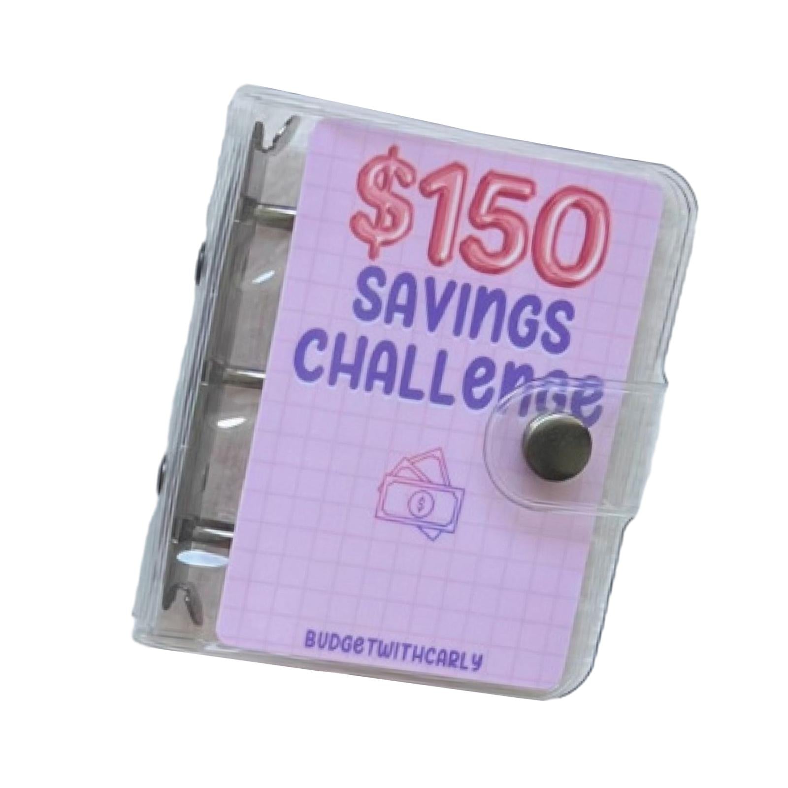 Clear Round Ring Binder Budgeting Planner 10x9cm Durable with Cash Envelopes 150