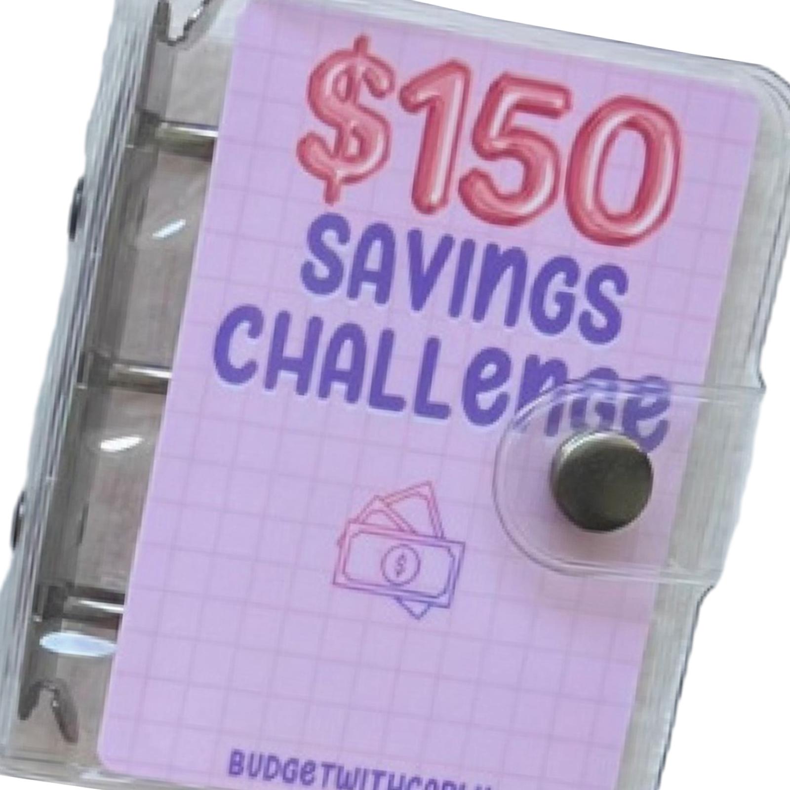 Clear Round Ring Binder Budgeting Planner 10x9cm Durable with Cash Envelopes 150
