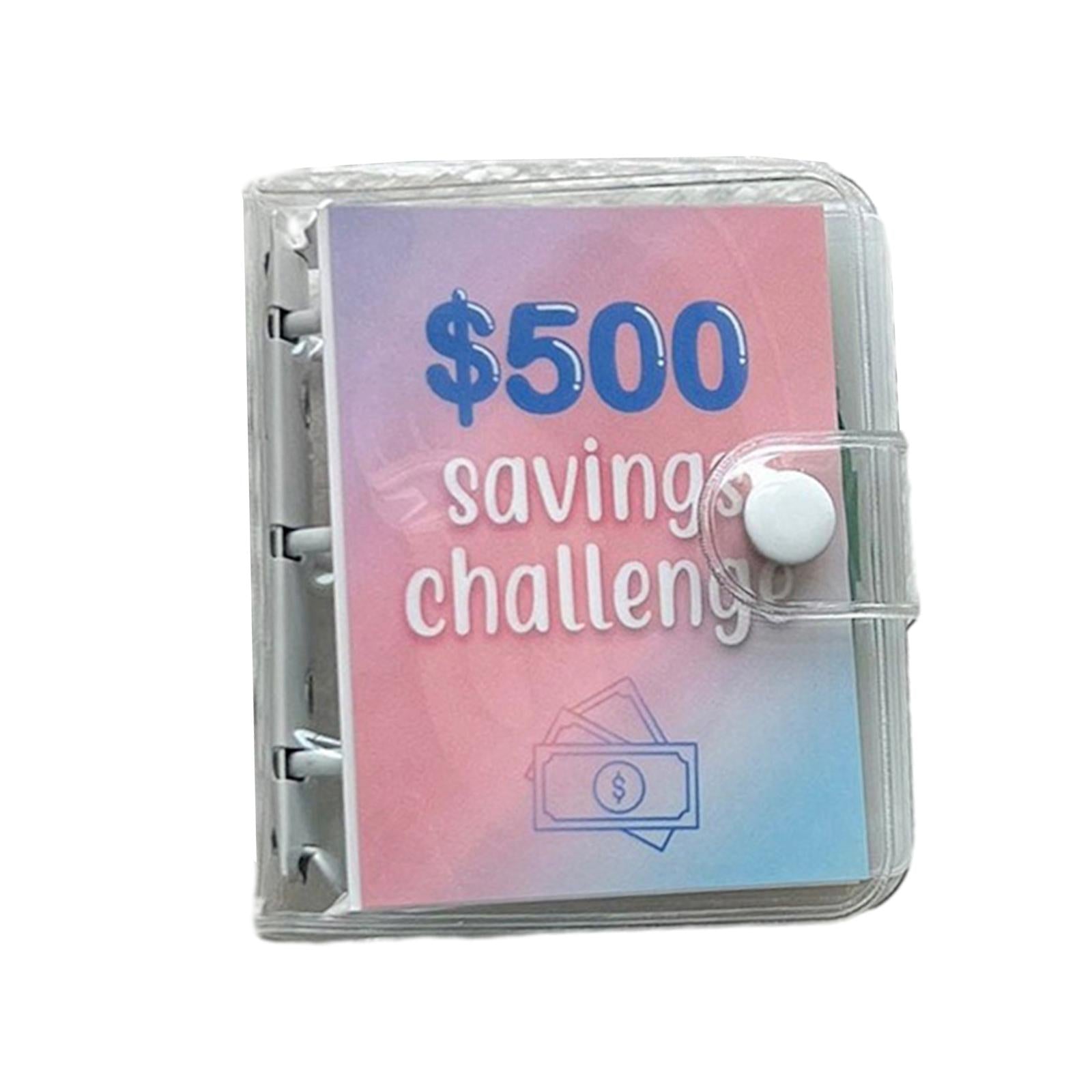Clear Round Ring Binder Budgeting Planner 10x9cm Durable with Cash Envelopes 500