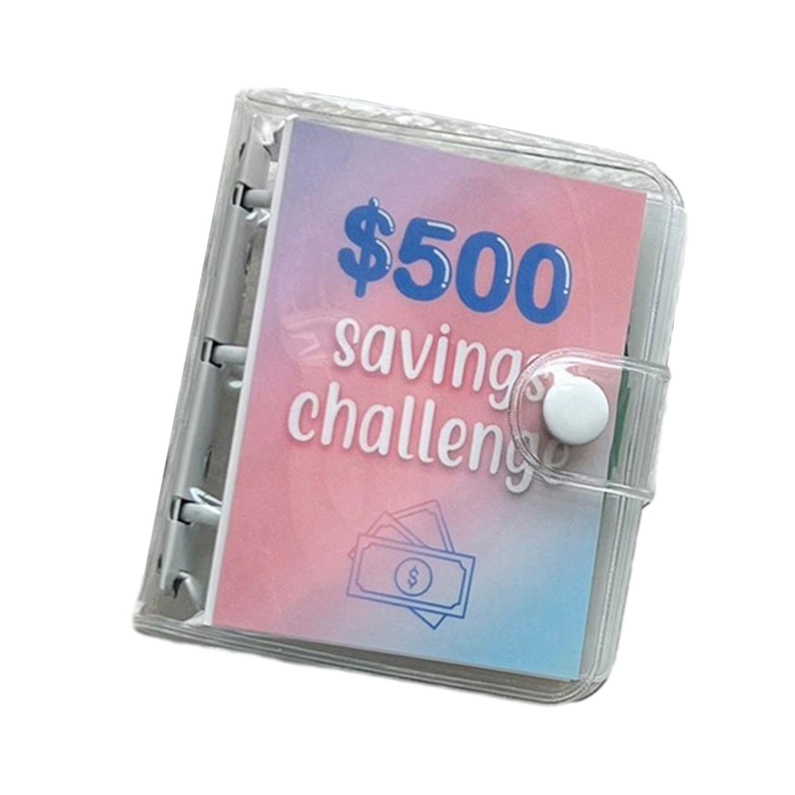 Clear Round Ring Binder Budgeting Planner 10x9cm Durable with Cash Envelopes 500