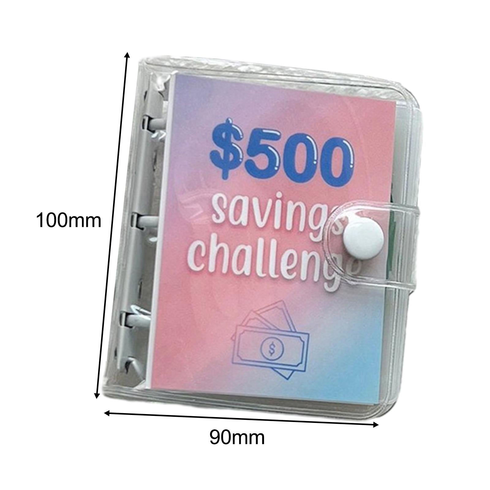 Clear Round Ring Binder Budgeting Planner 10x9cm Durable with Cash Envelopes 500