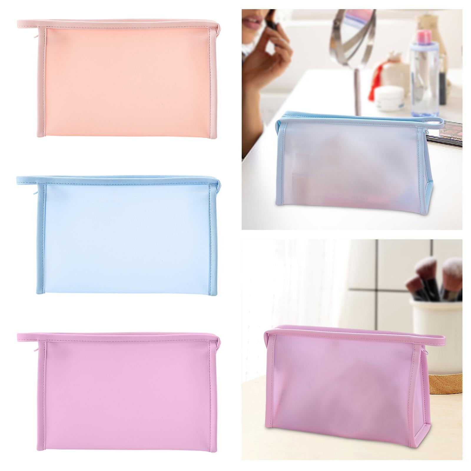 PVC Waterproof Makeup Bag Portable Bag for Vacation Business Trip Essentials Pink