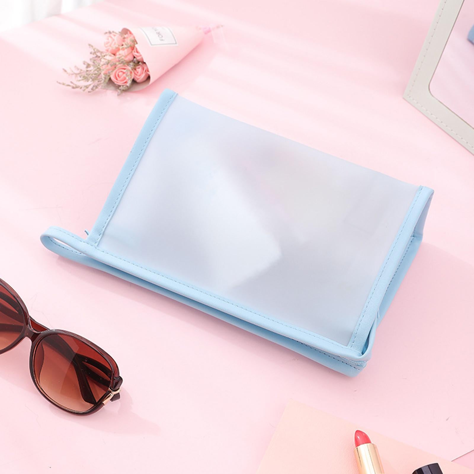 PVC Waterproof Makeup Bag Portable Bag for Vacation Business Trip Essentials Blue