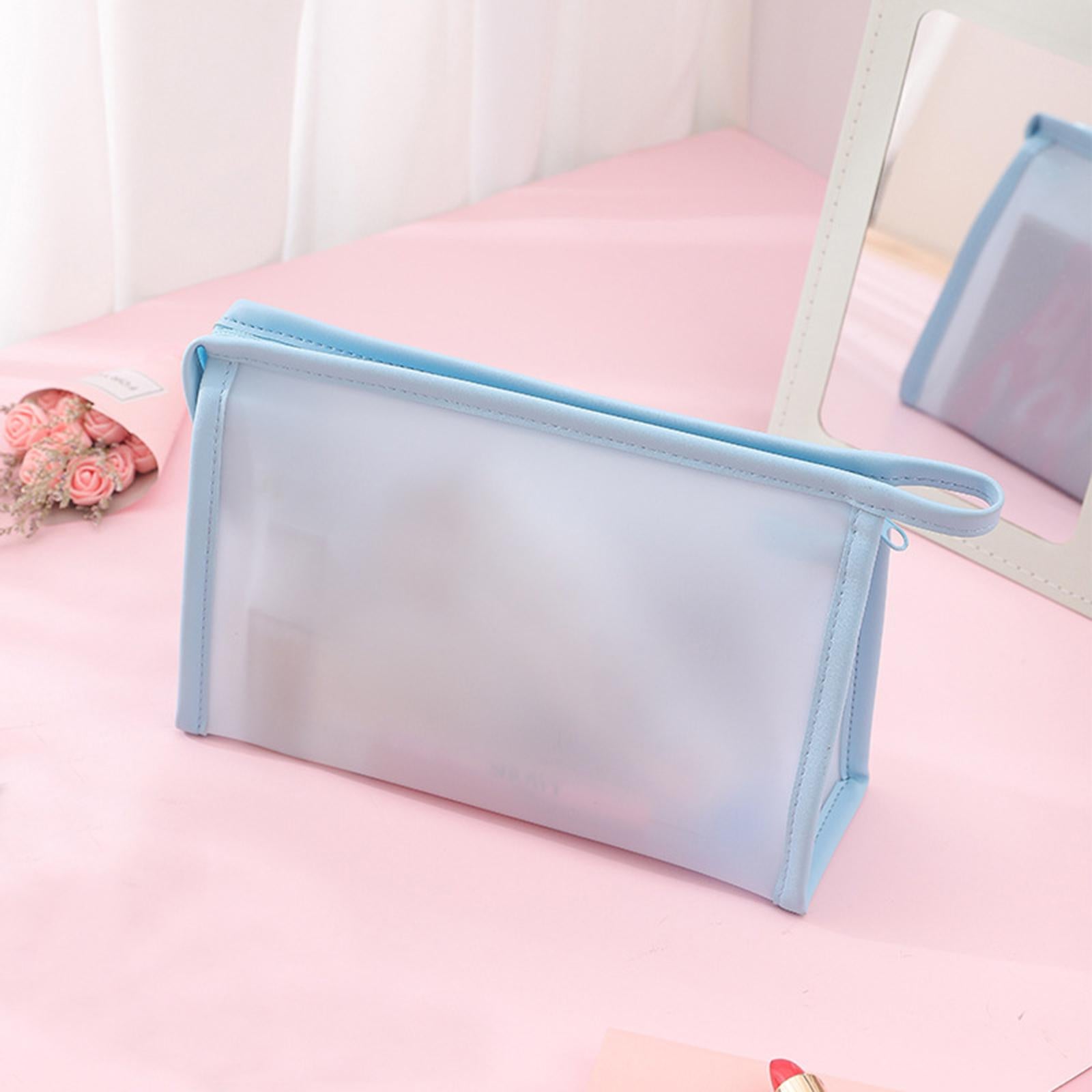 PVC Waterproof Makeup Bag Portable Bag for Vacation Business Trip Essentials Blue
