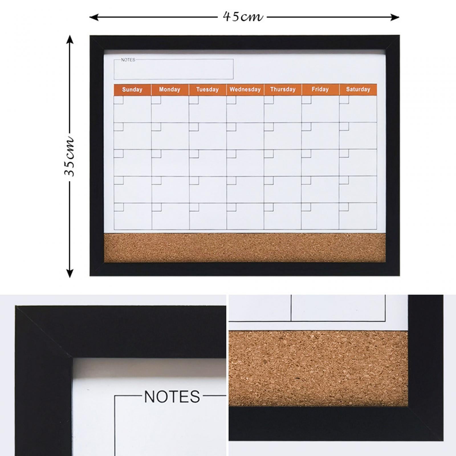 Monthly Calendar Planner Fridge Magnets Wood for Home Office Conference Room