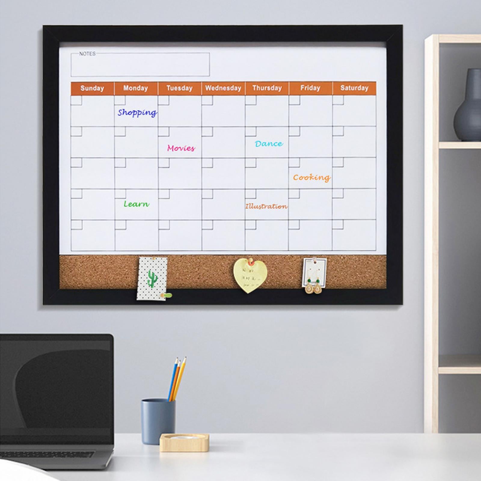 Monthly Calendar Planner Fridge Magnets Wood for Home Office Conference Room