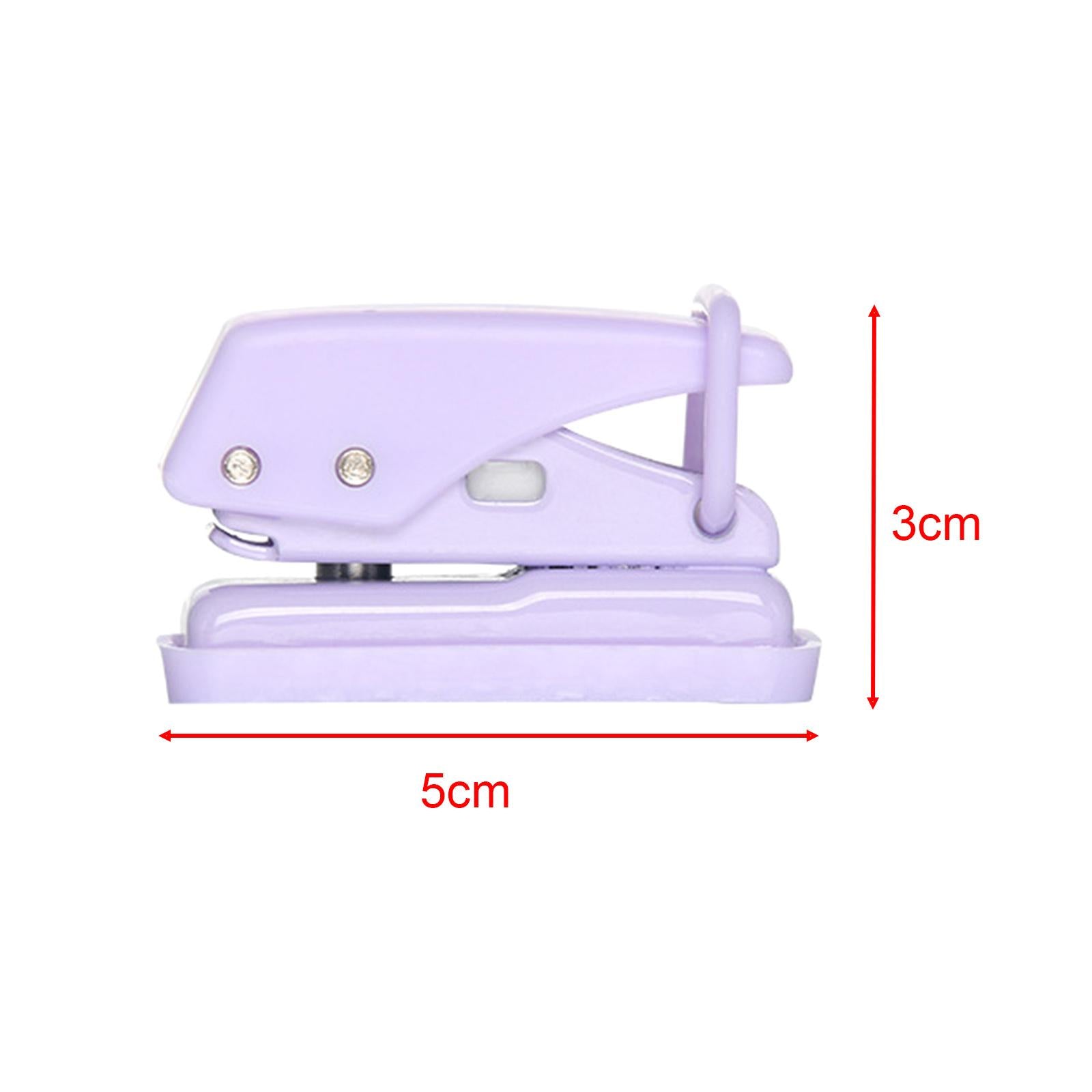 4xMini Single Hole Puncher Punch Handheld for Paper Handcraft Clipboard Sturdy Purple