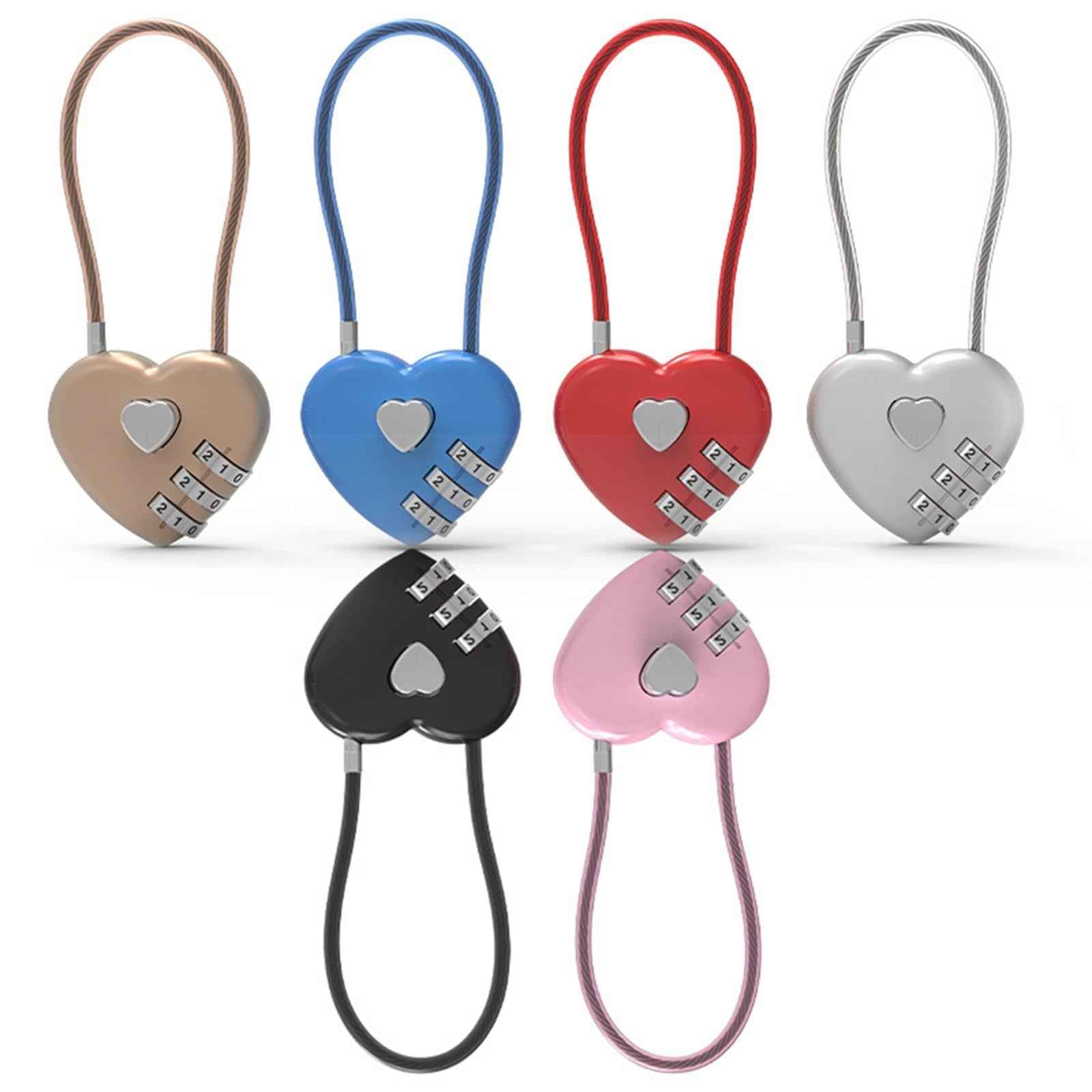 Love Lock Heart Padlock Small Metal Heart Shaped Padlock for Valentine's Day Gold