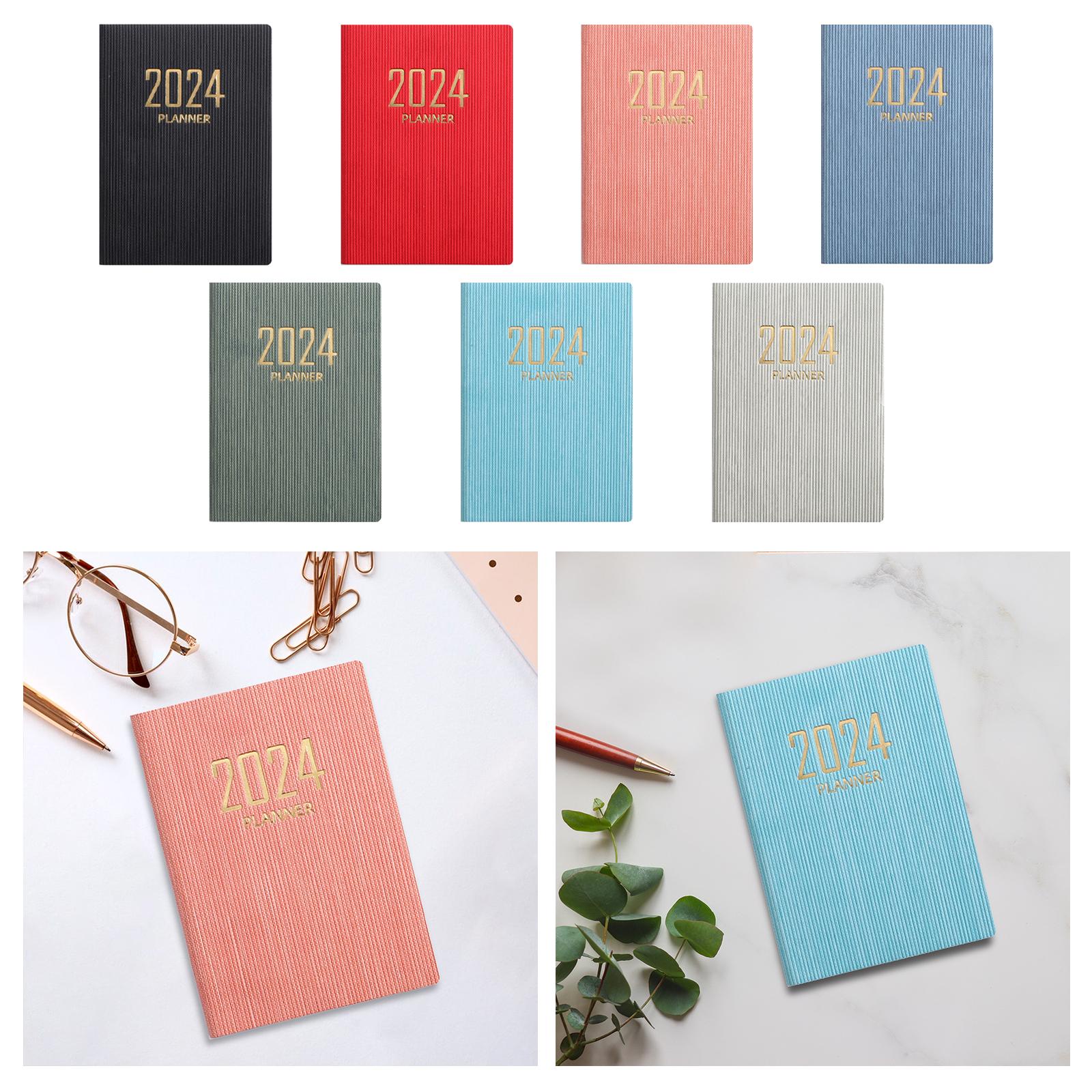 2xSchedule Notebook Monthly Planner Appointment Calendar Diary Journal Durable Black