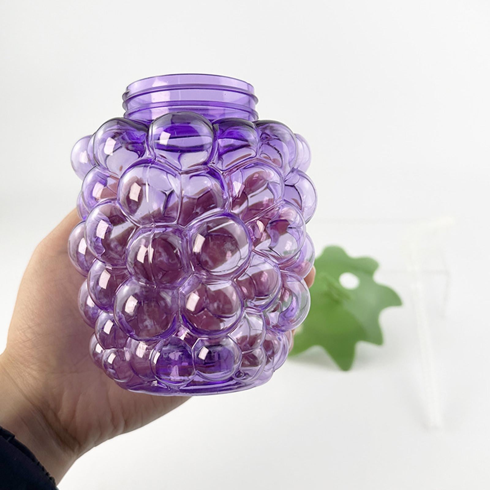 10x Grape Cups Water Milk Ice Coffee Cute Cold Resistant 500ml User Friendly Purple