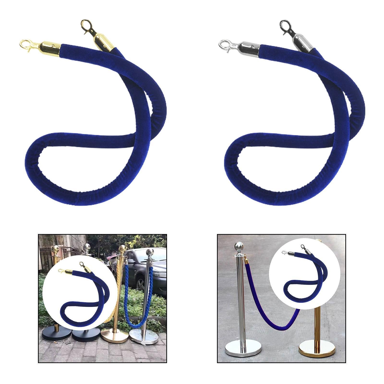 59inch Crowd Control Barrier Rope Stylish with Snap Hook for Queue Posts Gold Snap Hook