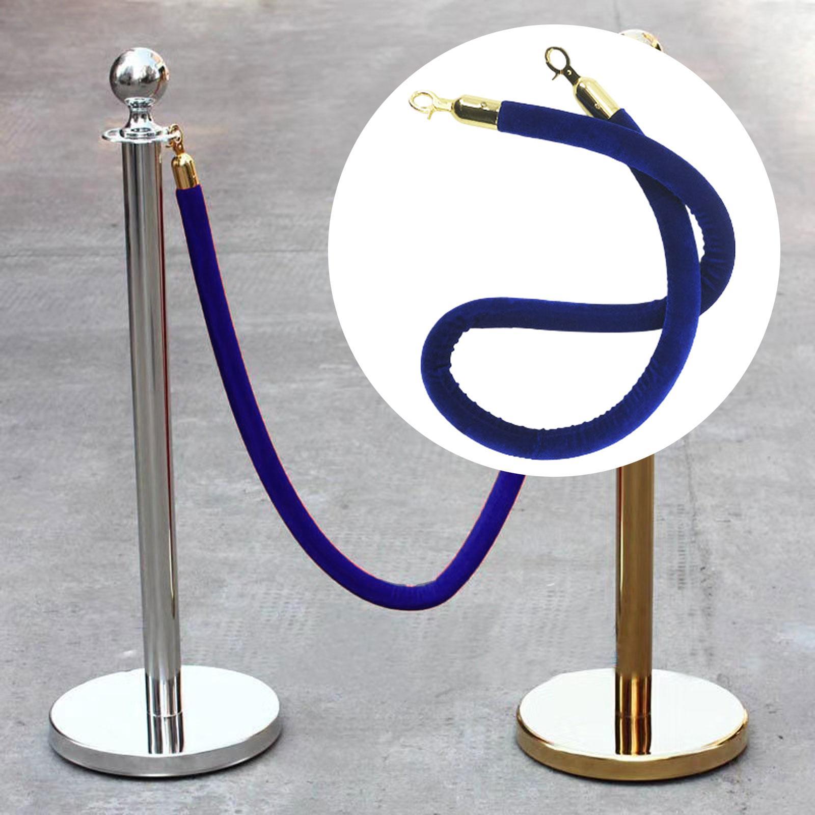 59inch Crowd Control Barrier Rope Stylish with Snap Hook for Queue Posts Gold Snap Hook