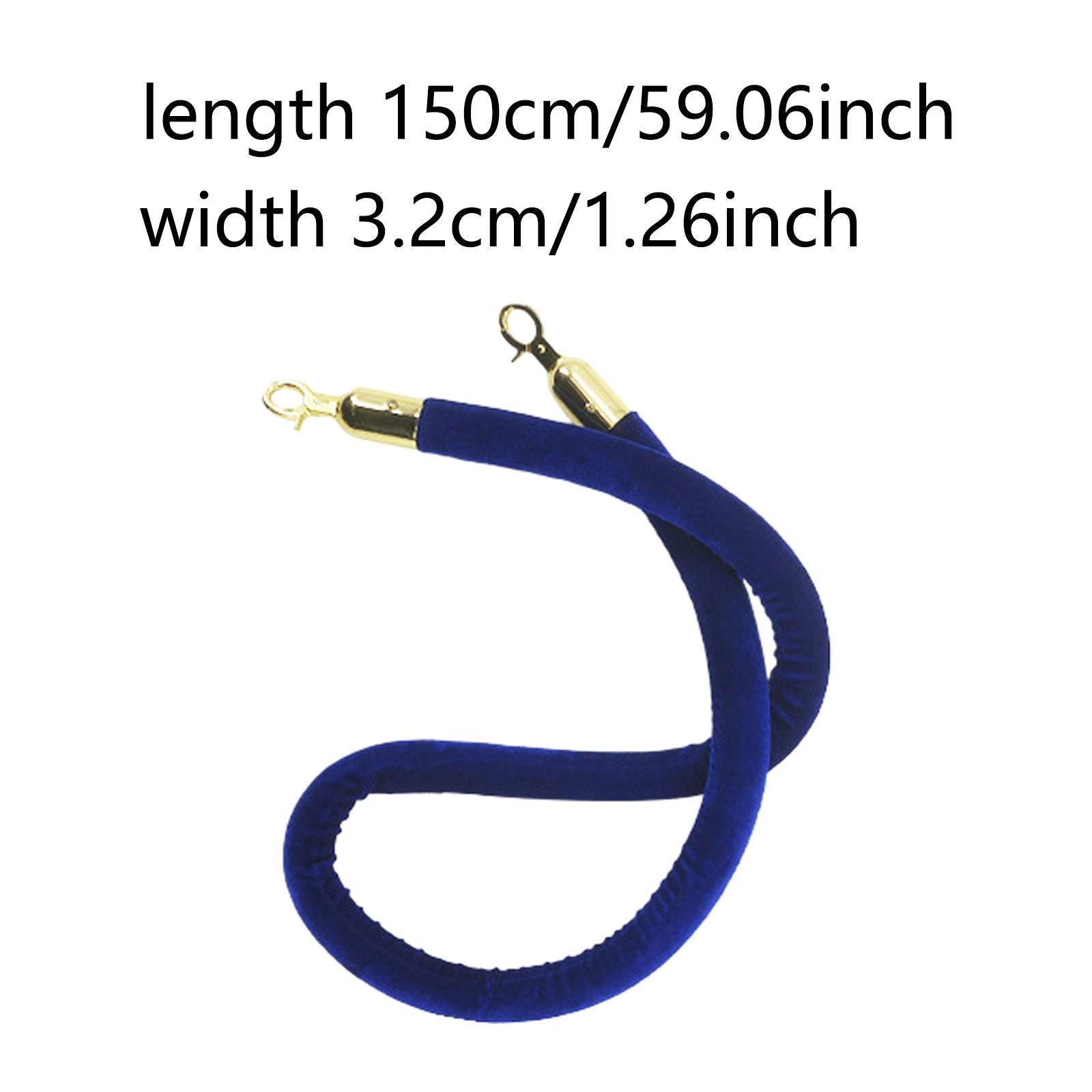 59inch Crowd Control Barrier Rope Stylish with Snap Hook for Queue Posts Gold Snap Hook