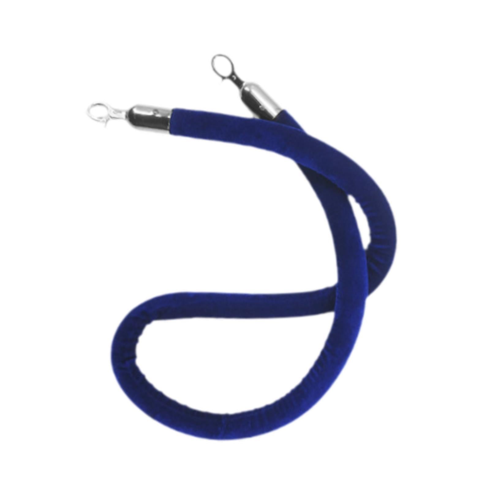 59inch Crowd Control Barrier Rope Stylish with Snap Hook for Queue Posts Silver Snap Hook