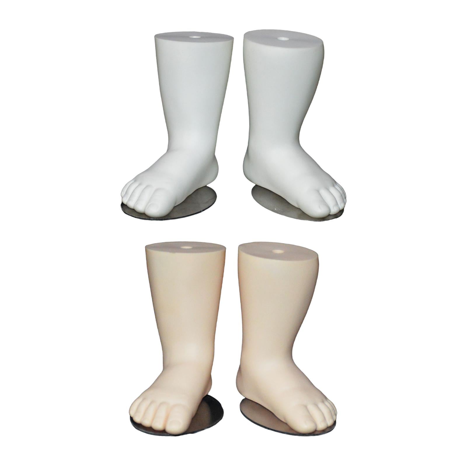 Baby Foot Model Photo Prop Sock Display Holder for Malls Shop Commercial Use White