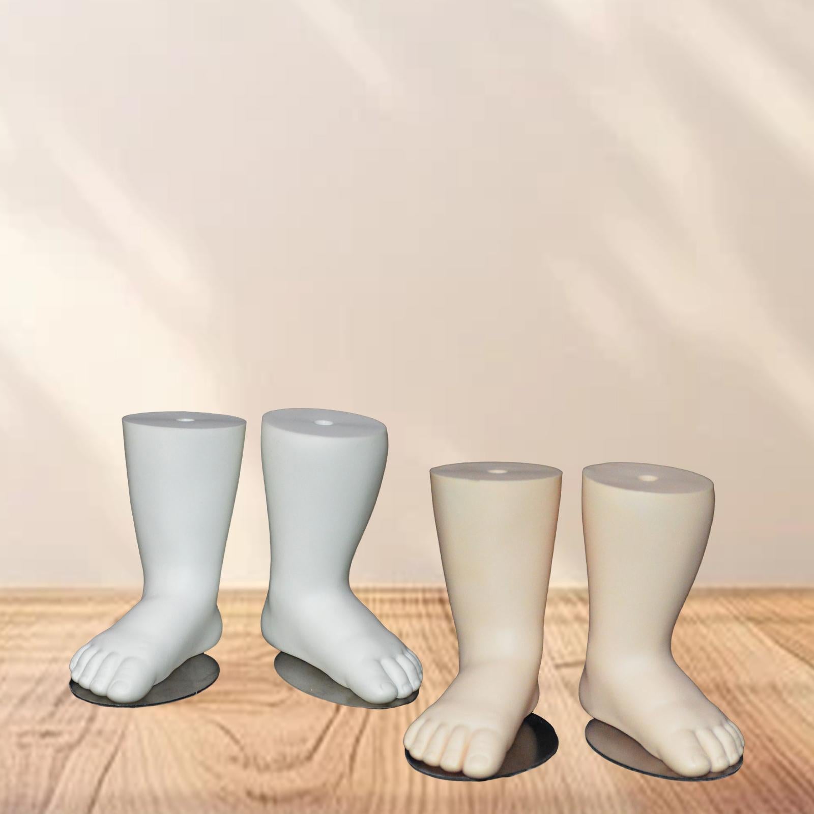 Baby Foot Model Photo Prop Sock Display Holder for Malls Shop Commercial Use White
