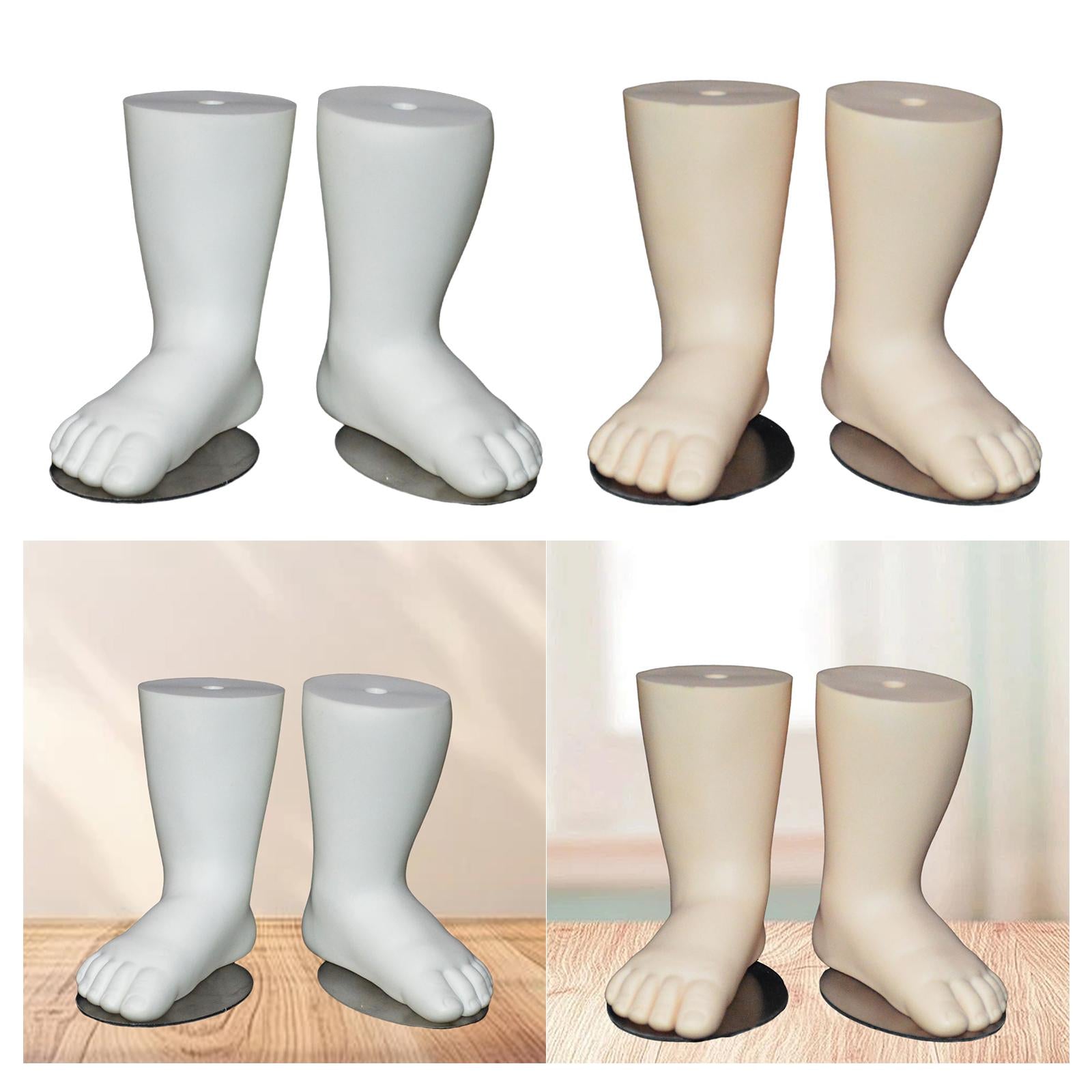 Baby Foot Model Photo Prop Sock Display Holder for Malls Shop Commercial Use White