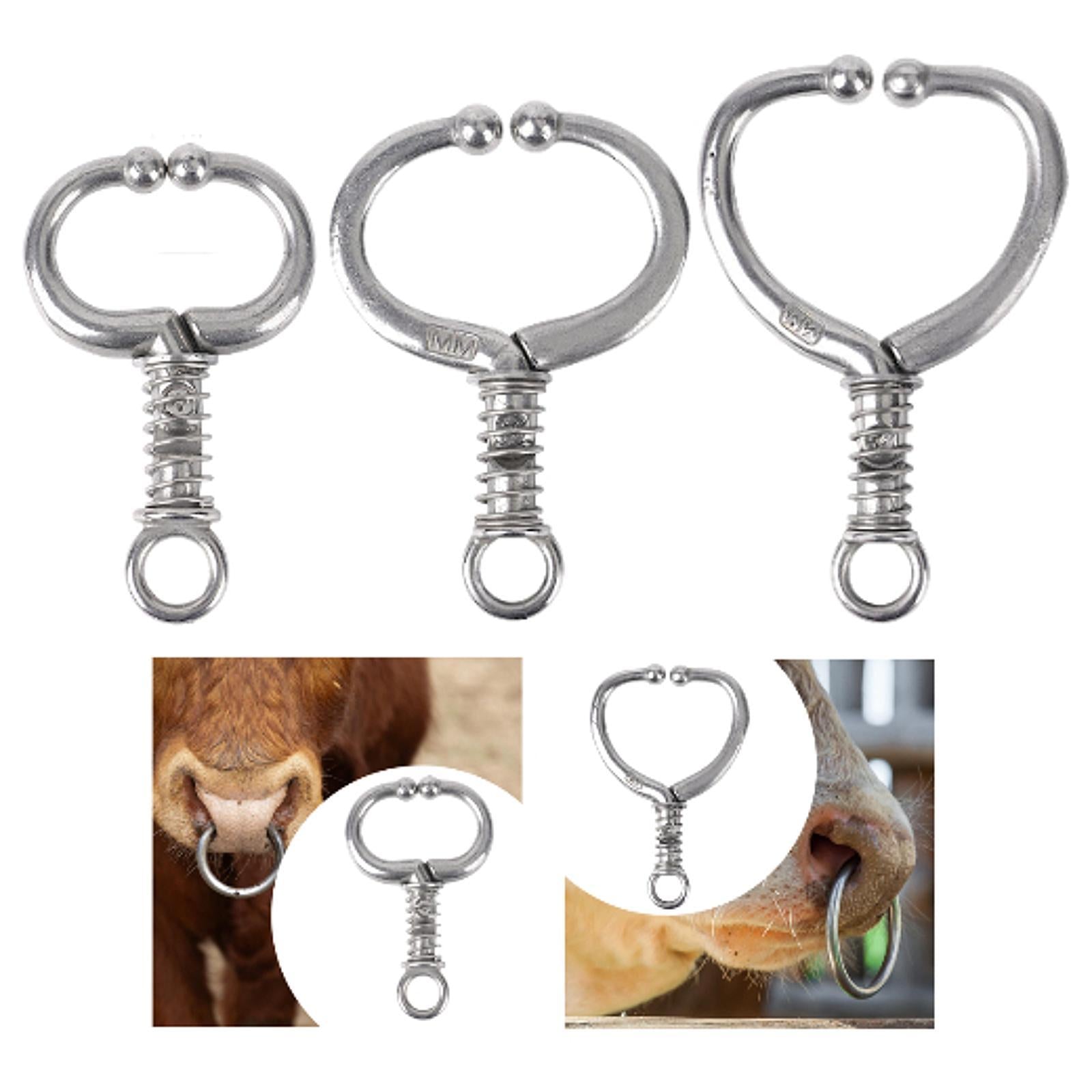 Cattle Nose Ring Livestock Tool Sturdy Easy to Use Farming Animals Equipment 11.7cmx7.3cm