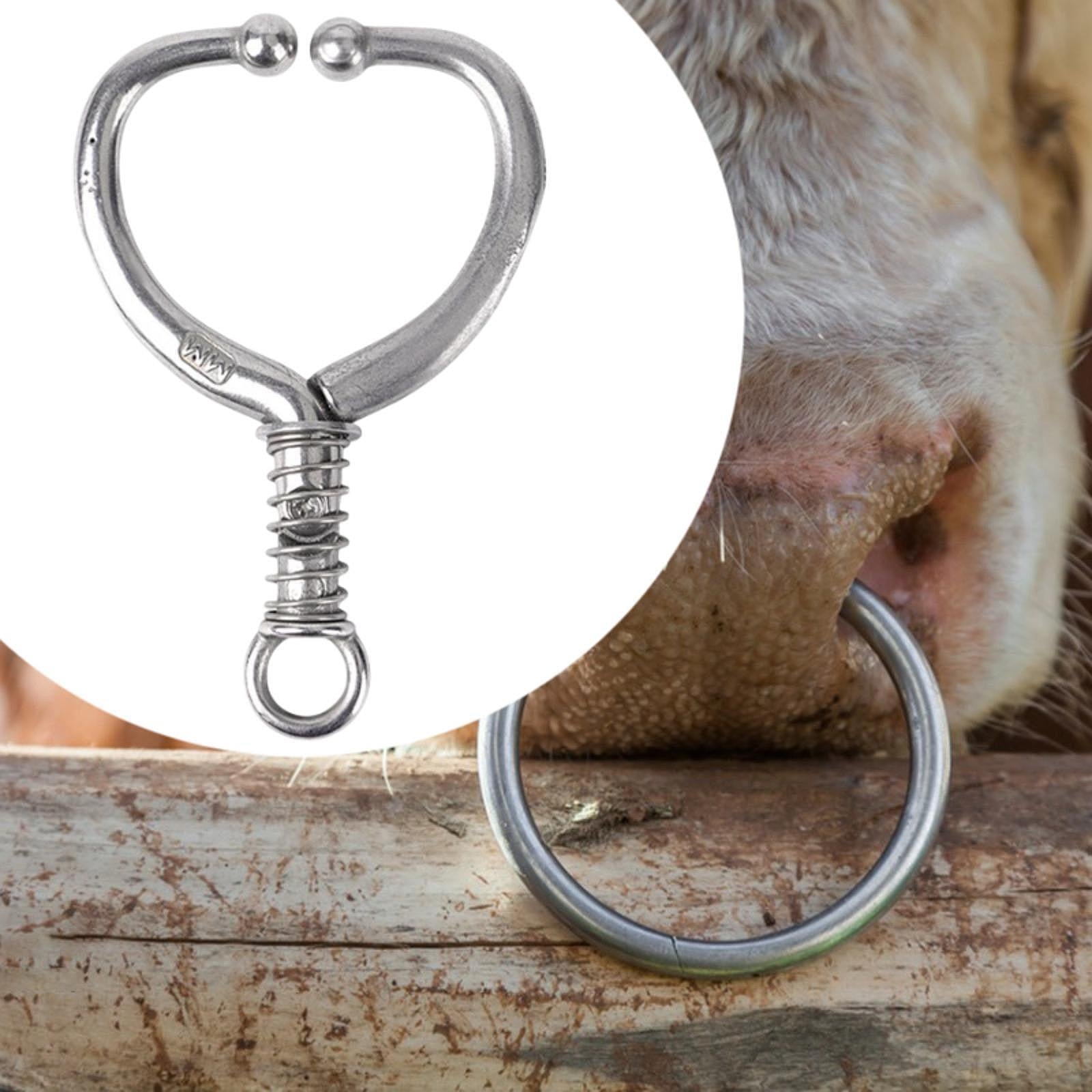 Cattle Nose Ring Livestock Tool Sturdy Easy to Use Farming Animals Equipment 14.5cmx9.6cm