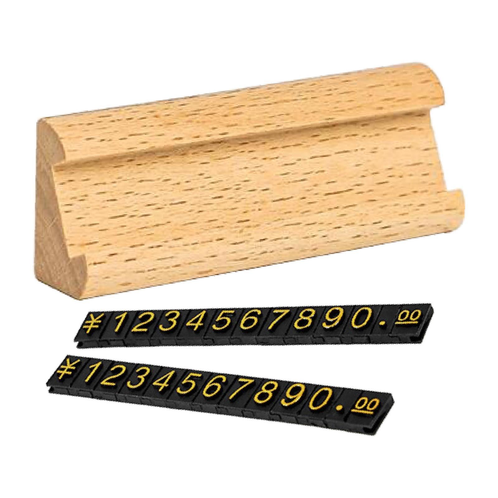 Wooden Display Stand Price Holder Counter Price Blocks Price Tags Adjustable Light Yellow Gold