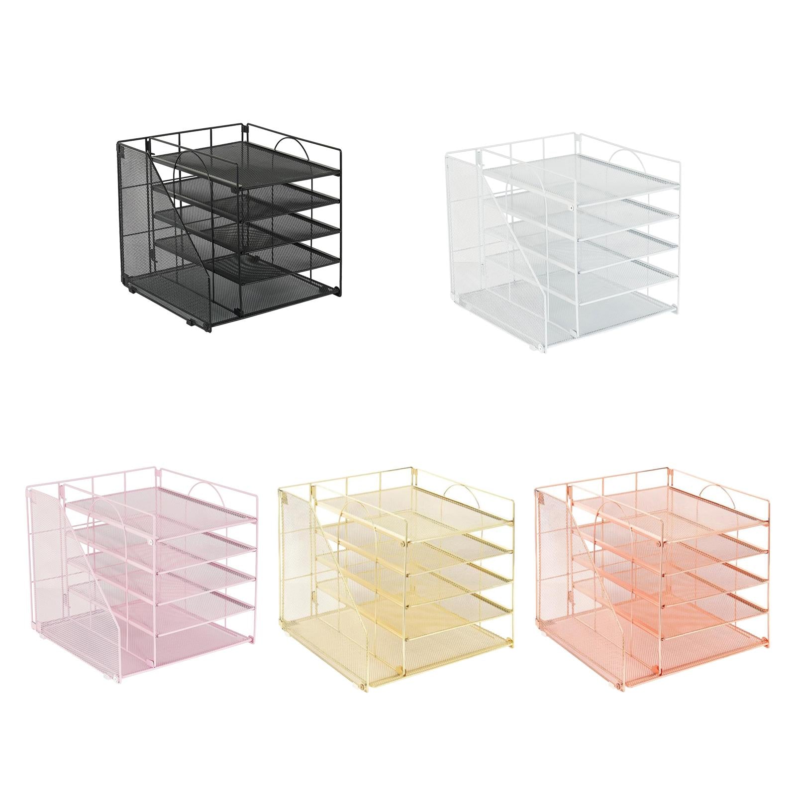 Desk File Organizer Practical Easy Access 5 Layer for School Study Classroom black