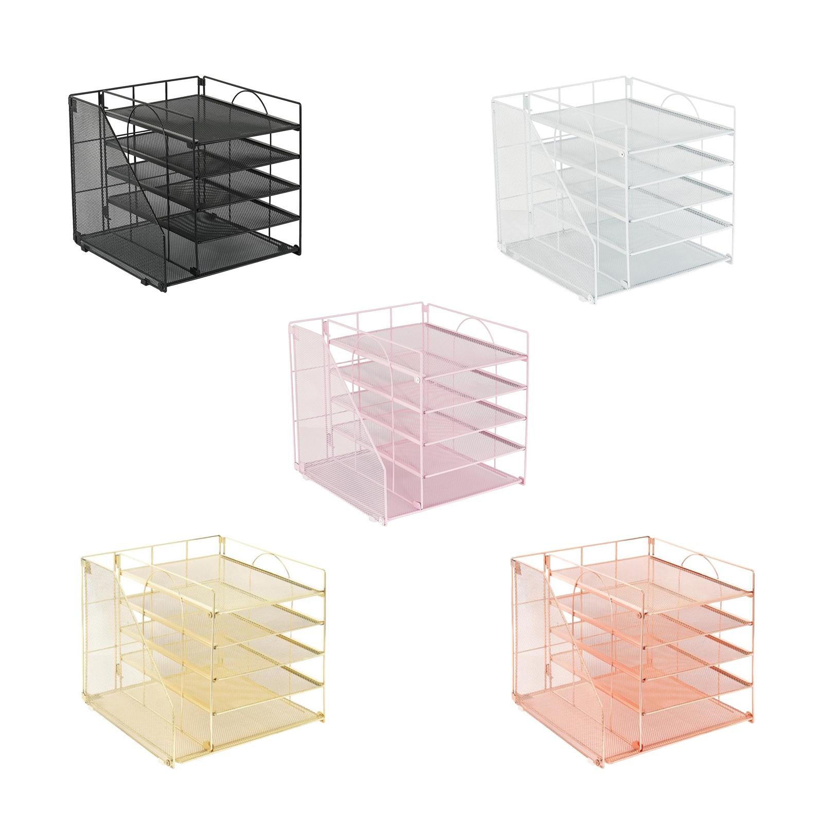 Desk File Organizer Practical Easy Access 5 Layer for School Study Classroom black