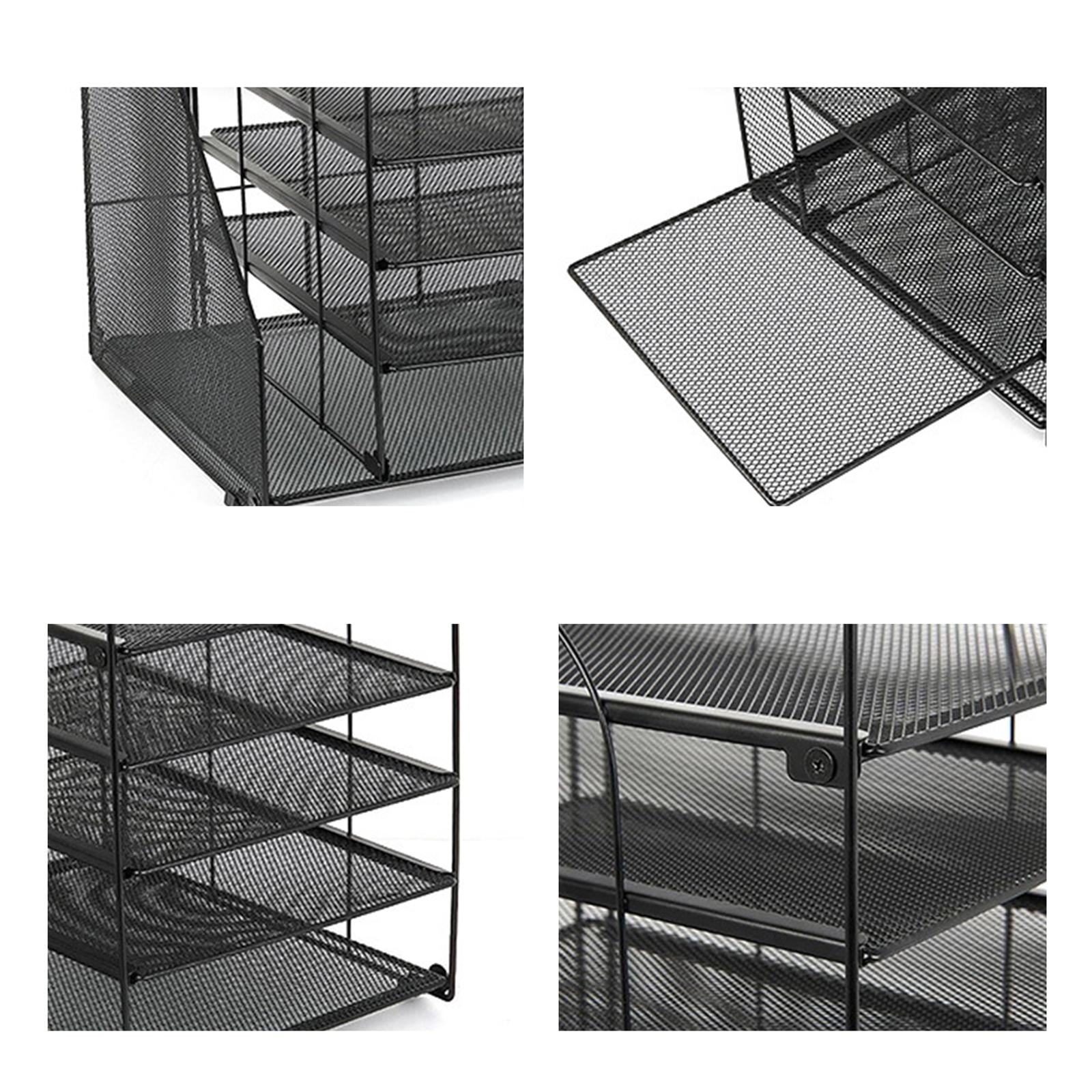Desk File Organizer Practical Easy Access 5 Layer for School Study Classroom black