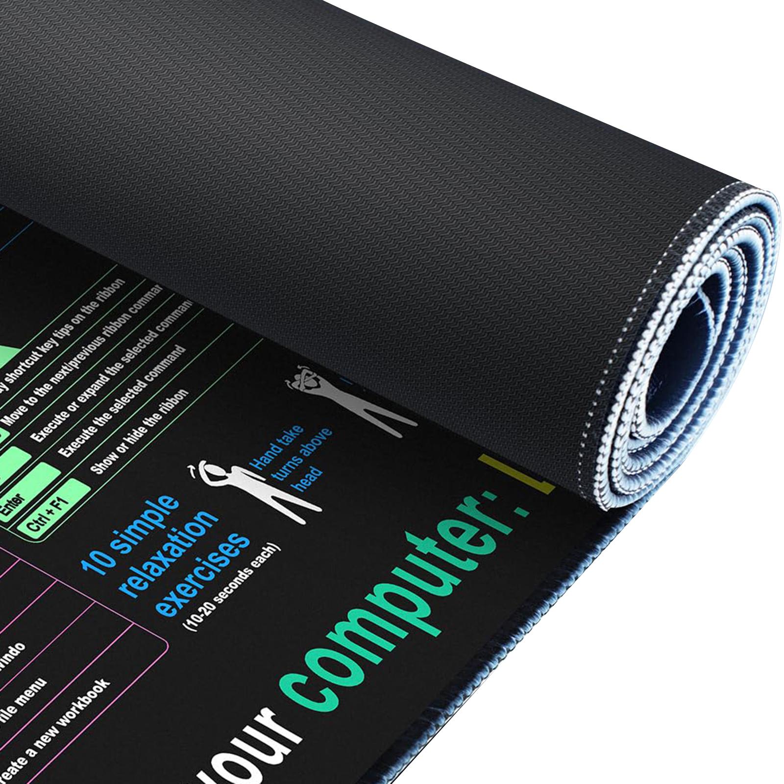 Shortcuts Mouse Pad Smooth Non Slip Gaming Mouse Pad for Working Home Typing 40x90x0.3cm