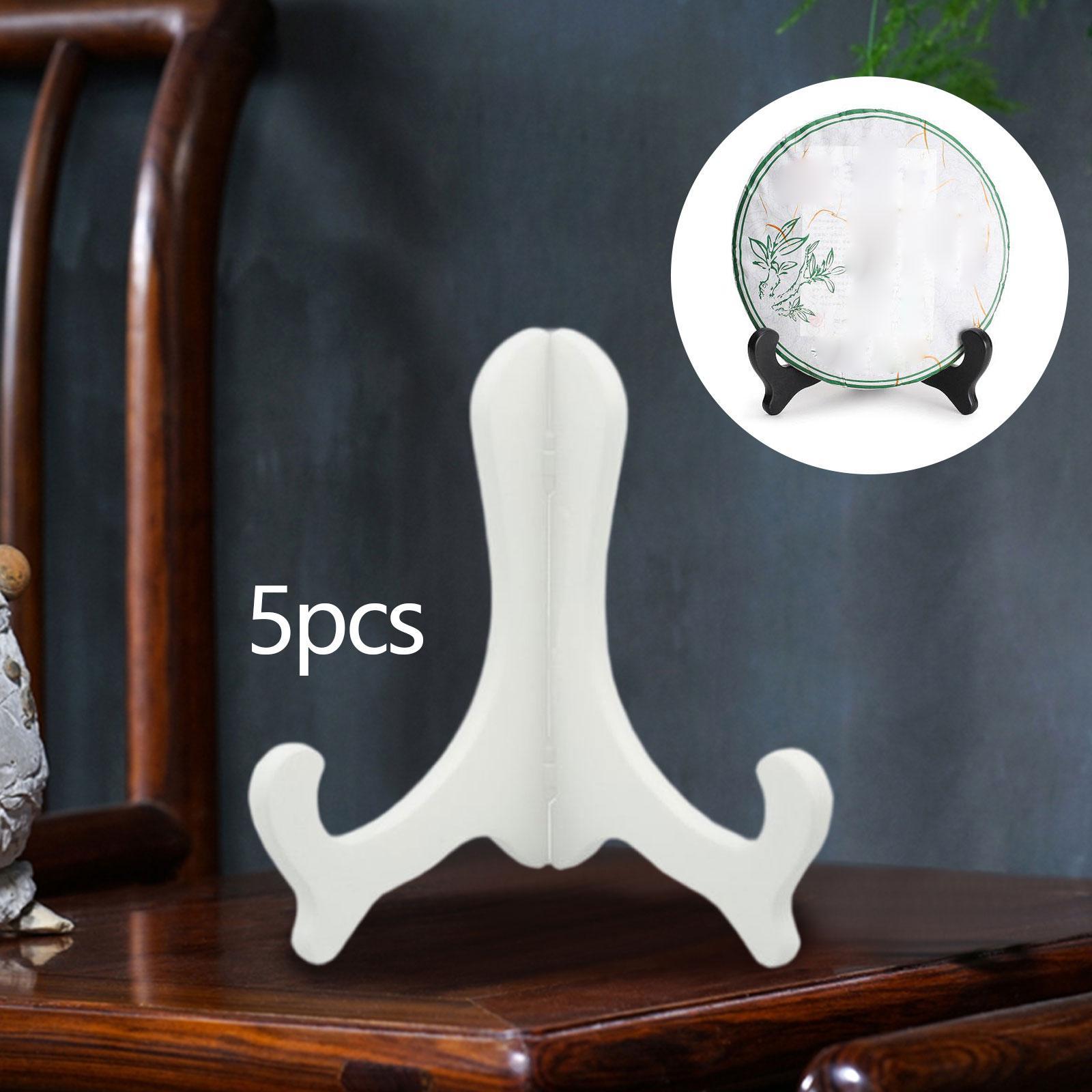5 Pieces Puerh Tea Cake Display Stands Compact Versatile Table Plate Holders White