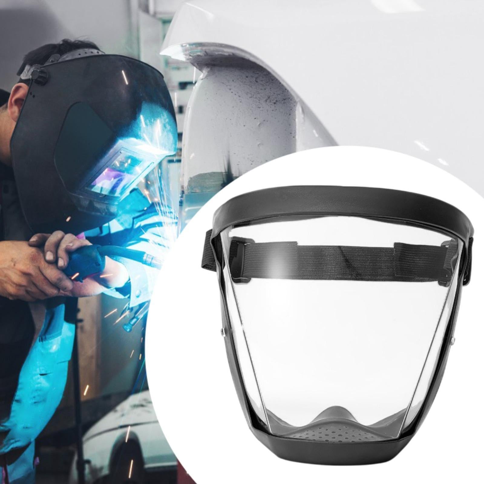 Full Face Shield Adults Face Mask for General Manufacturing Cutting Grinding Not Removable Clear