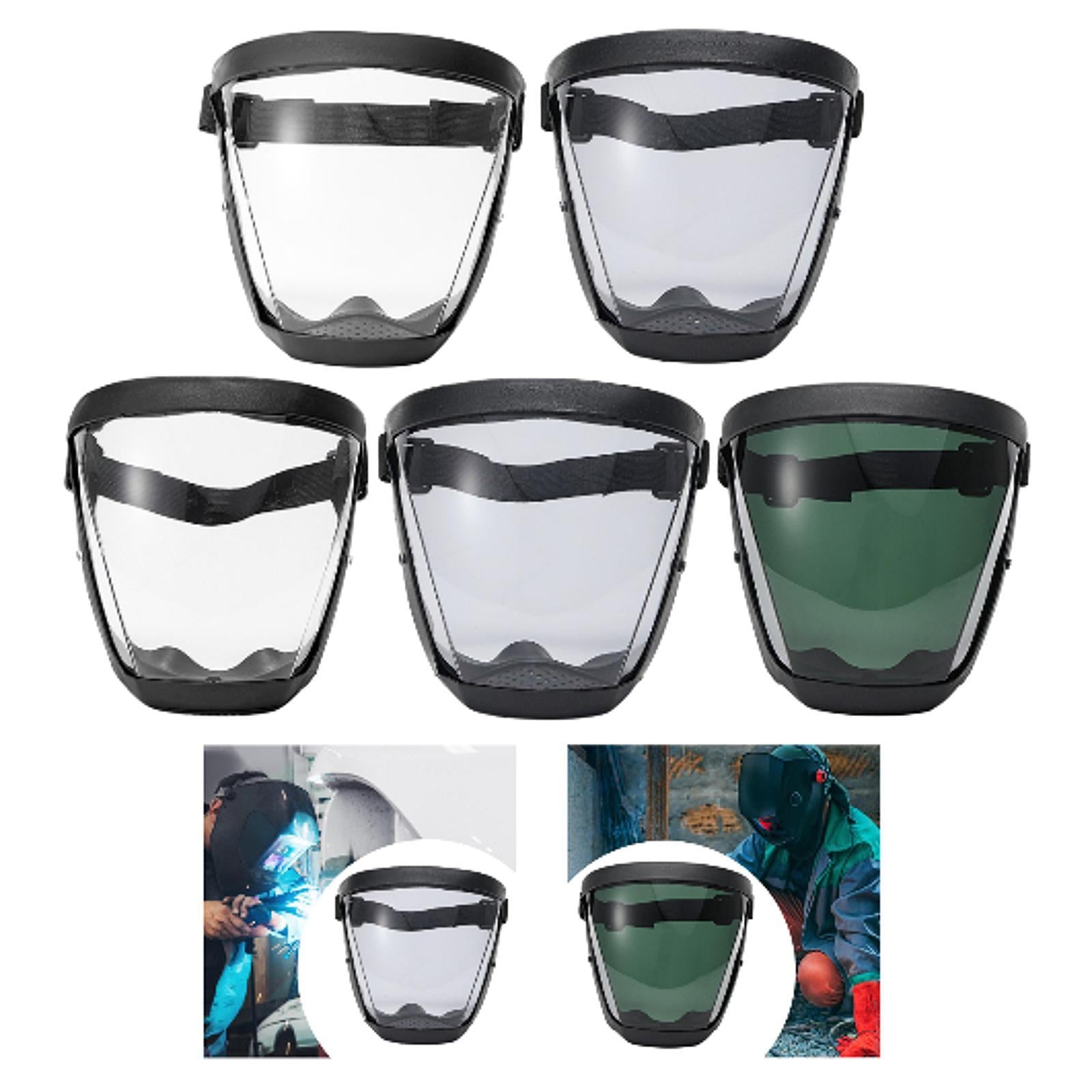 Full Face Shield Adults Face Mask for General Manufacturing Cutting Grinding Not Removable Clear