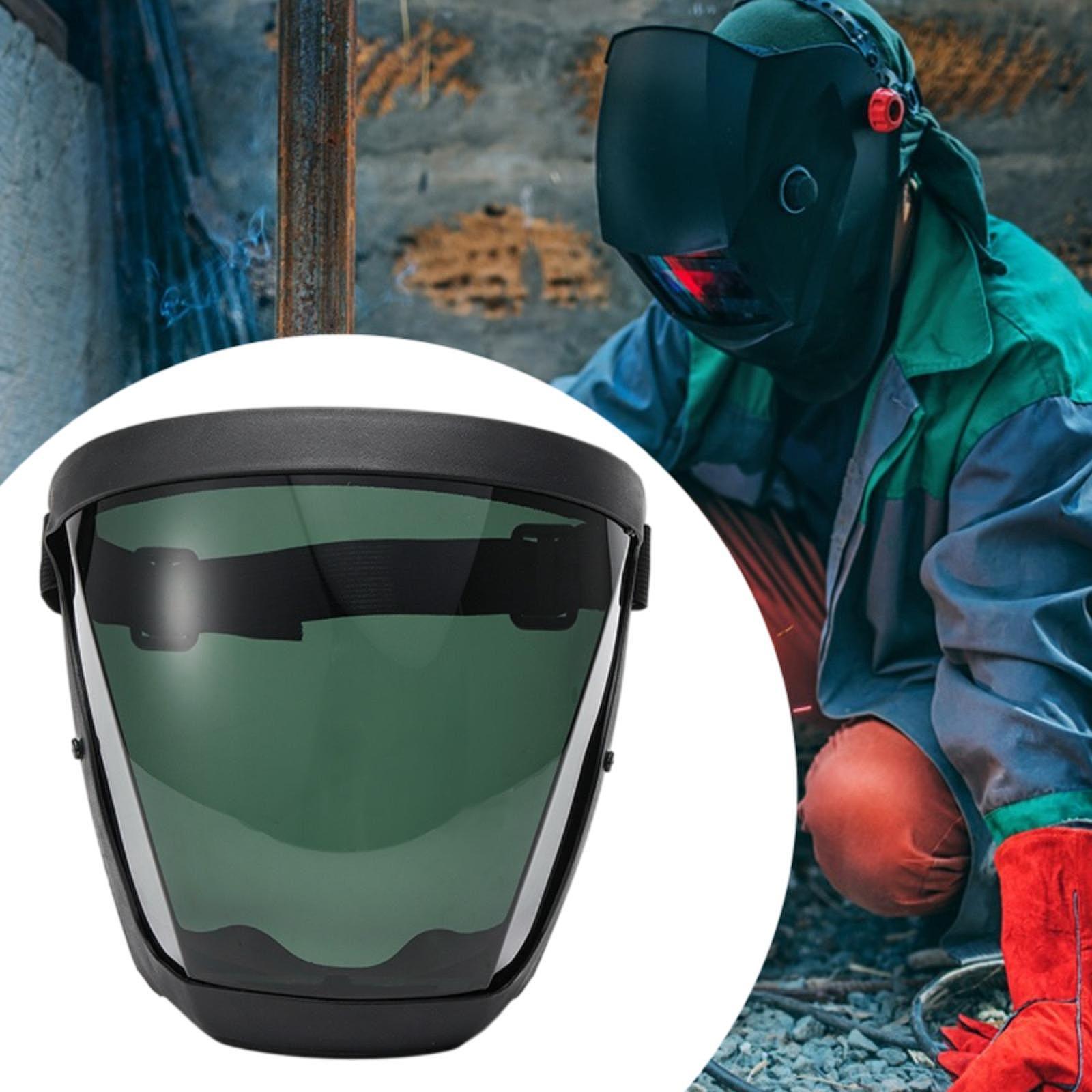 Full Face Shield Adults Face Mask for General Manufacturing Cutting Grinding Removable Green