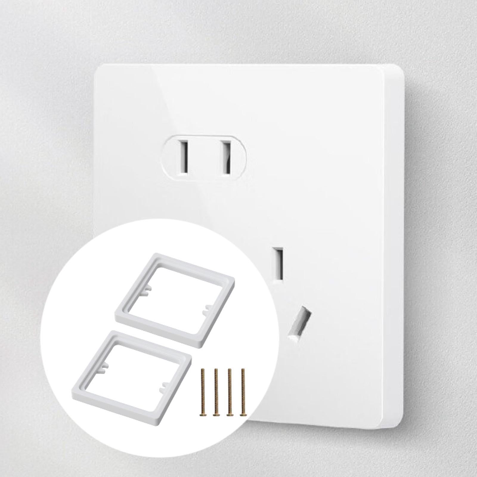 2 Pieces Single Socket Spacers Switche Accessory for Office Living Room Home white