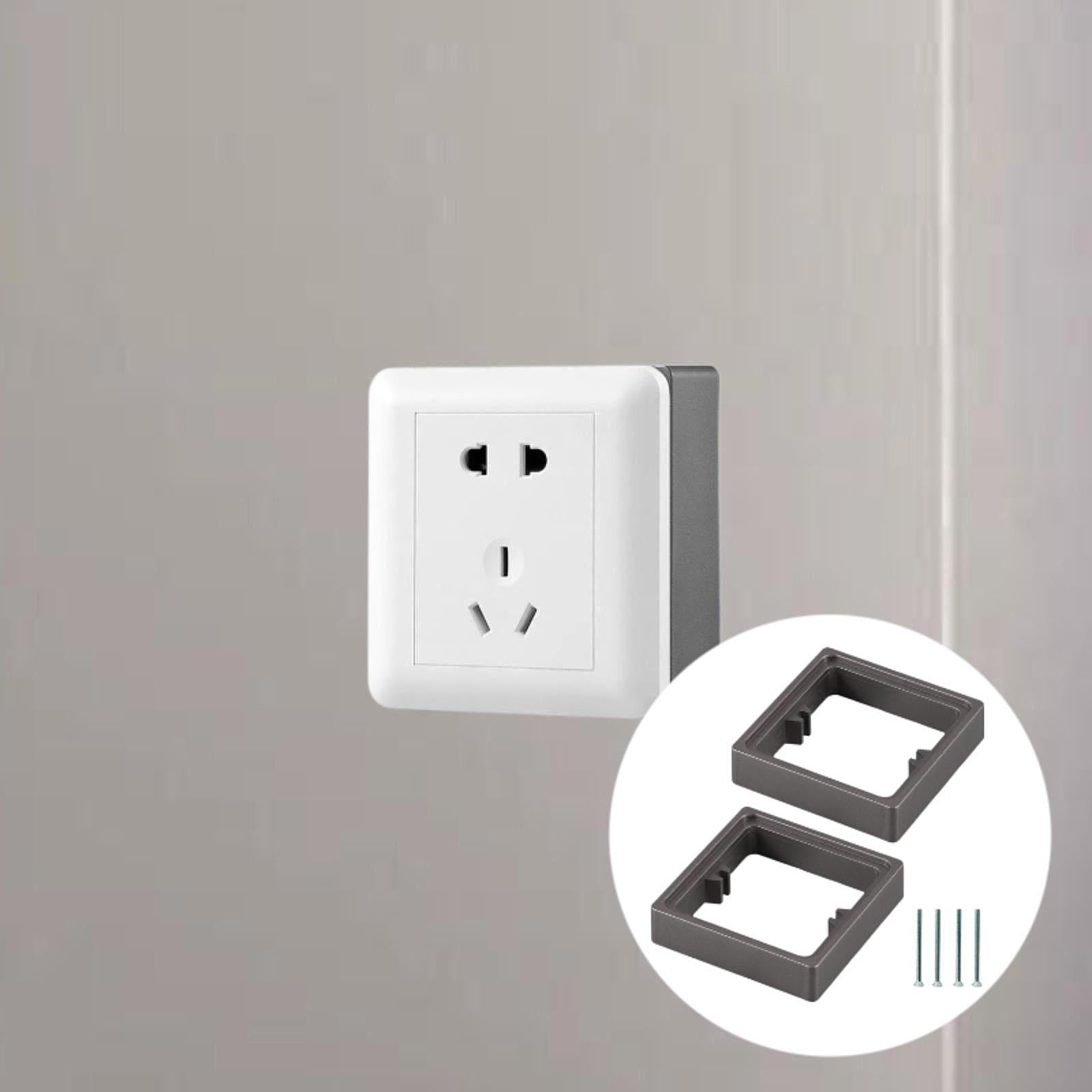 2 Pieces Single Socket Spacers Switche Accessory for Office Living Room Home gray